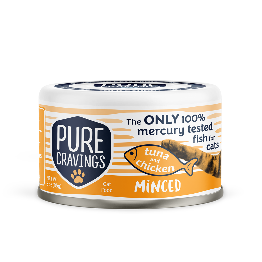 12 Pack Human Grade Minced Tuna Wet Cat Food Variety Pack, Mercury Tested Canned Cat Food