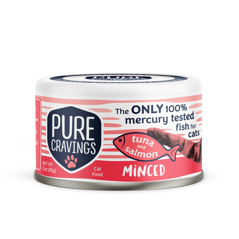 12 Pack Human Grade Minced Tuna Wet Cat Food Variety Pack, Mercury Tested Canned Cat Food