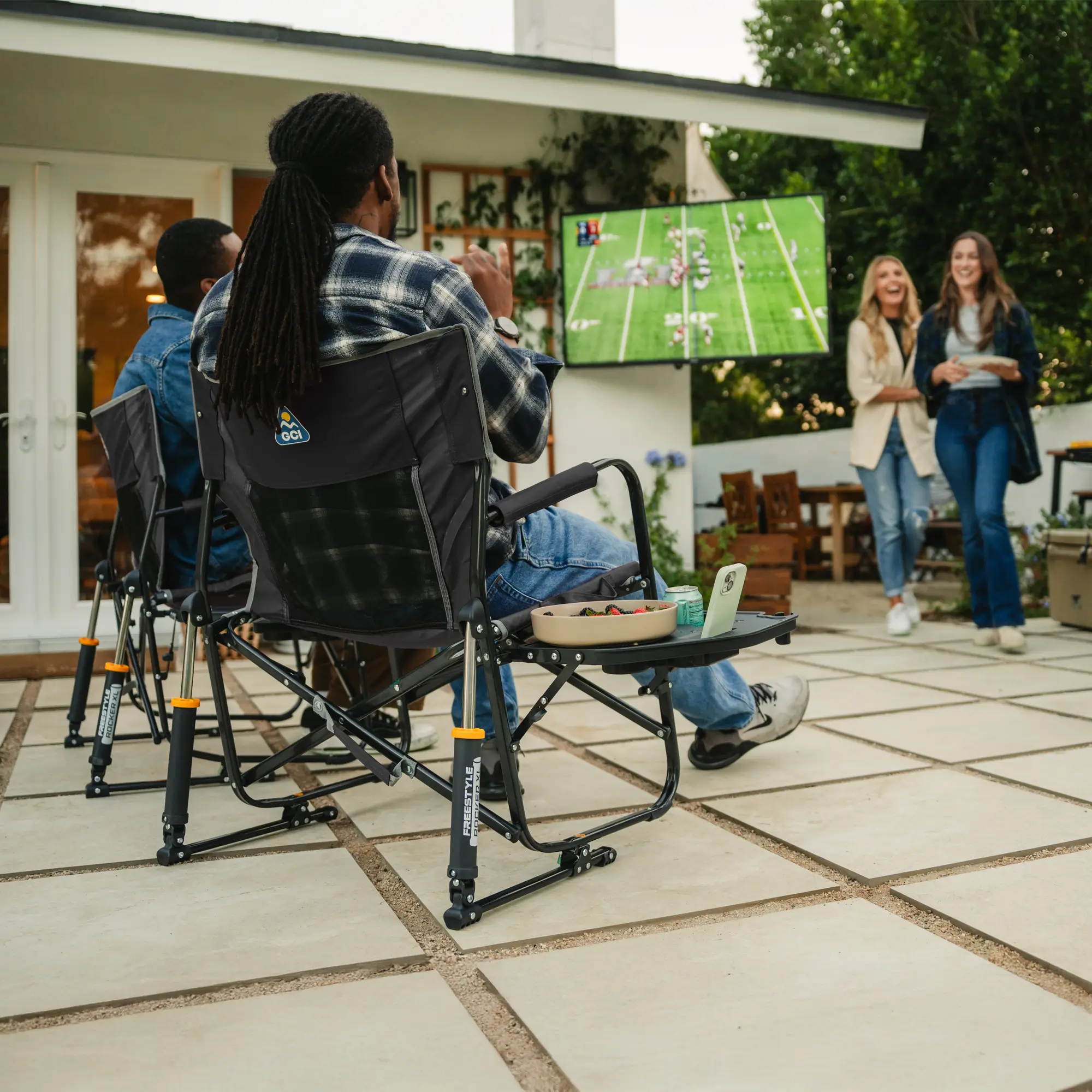 Buy 1 Get 1 Free - Foldable Rocking Chair With Side Table 