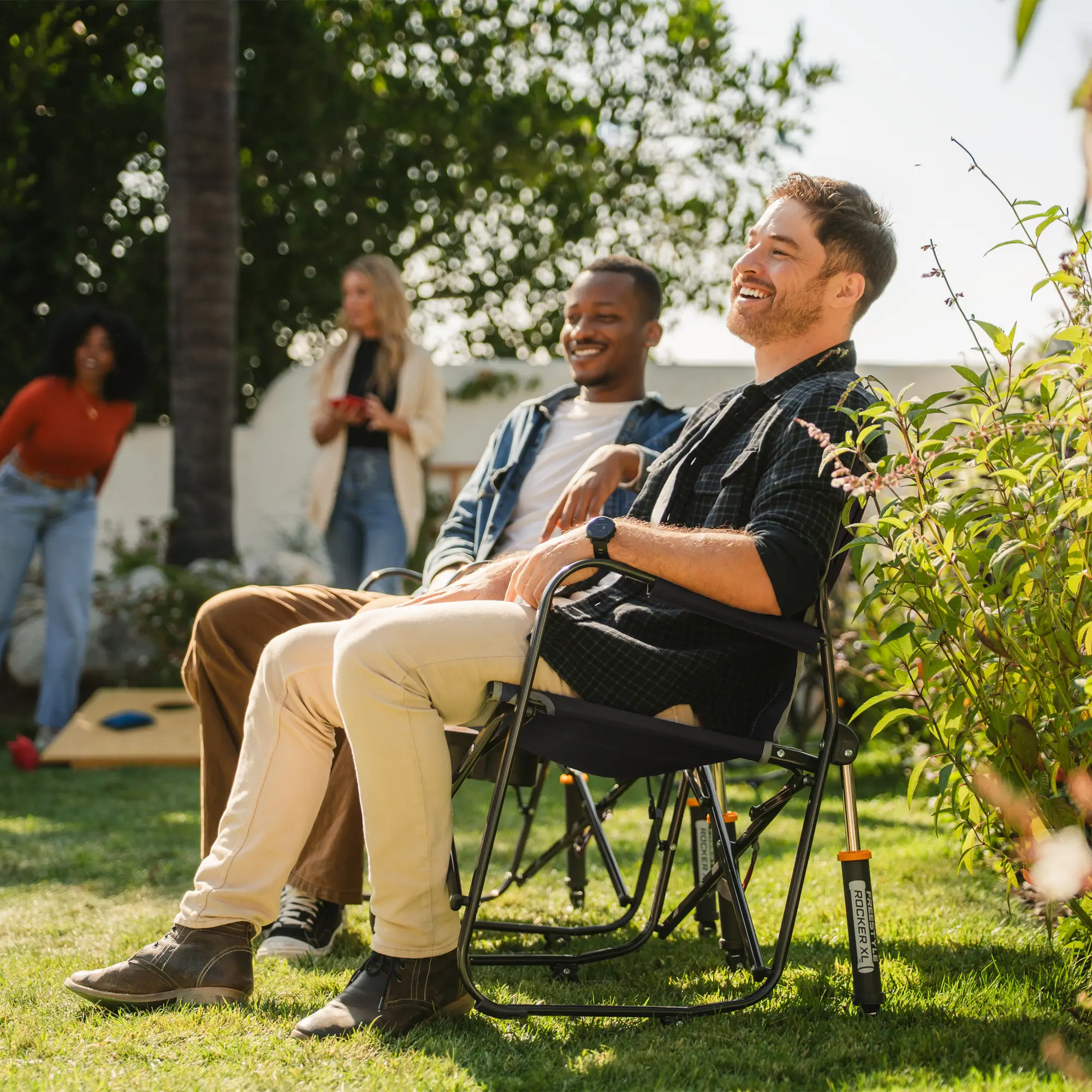Buy 1 Get 1 Free - Foldable Rocking Chair With Side Table 
