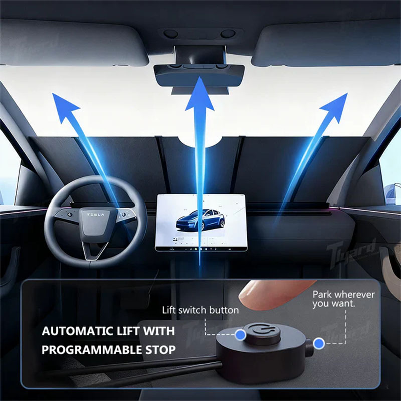 Motorized Windshield Sunshade Suitable For All Vehicle Models
