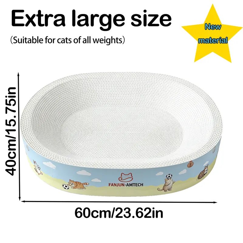 2-in-1 Cartoon Cat Scratcher Bed