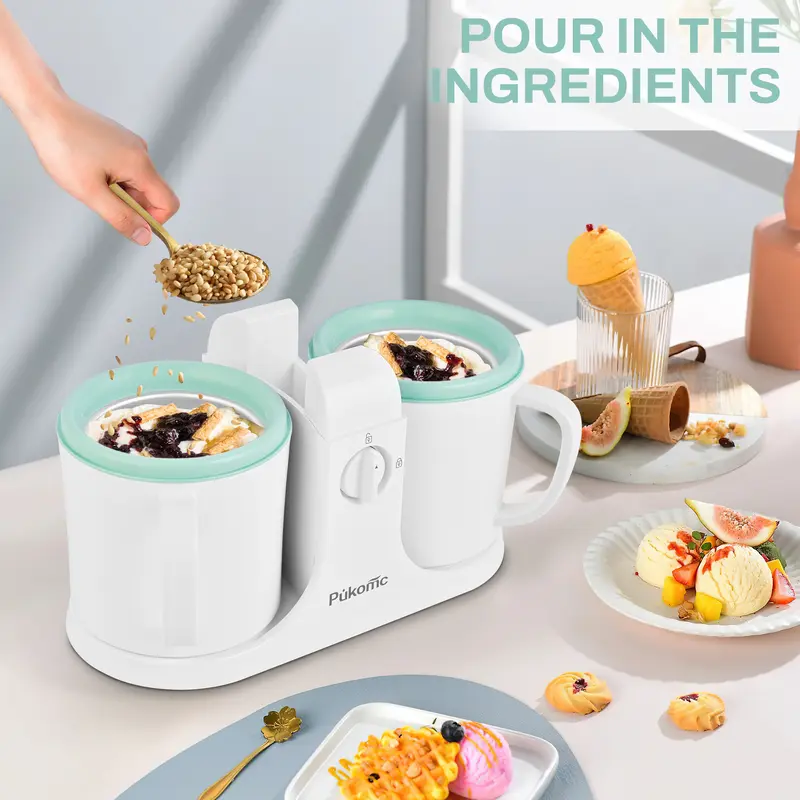 Ice Cream Maker Machine With Two Ice Cream Bowls