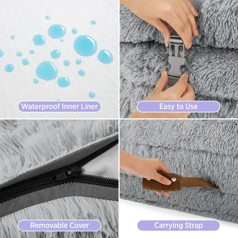 3-in-1 Flexible Cozy Fluffy Lounge Sofa Human Dog Bed