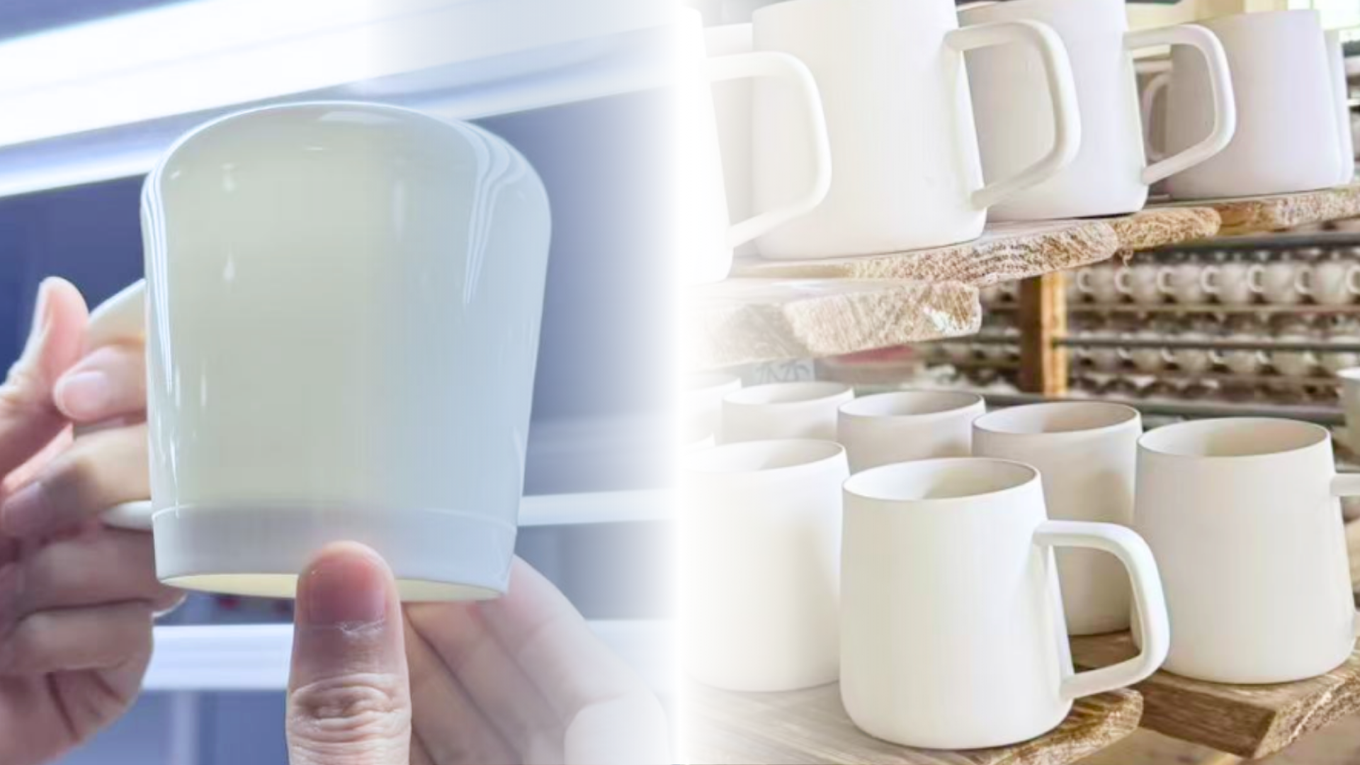 Premium handmade ceramic smart LED mug