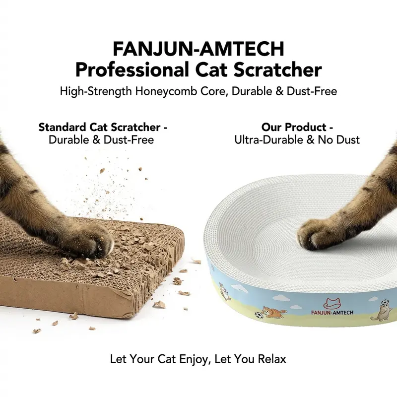 2-in-1 Cartoon Cat Scratcher Bed