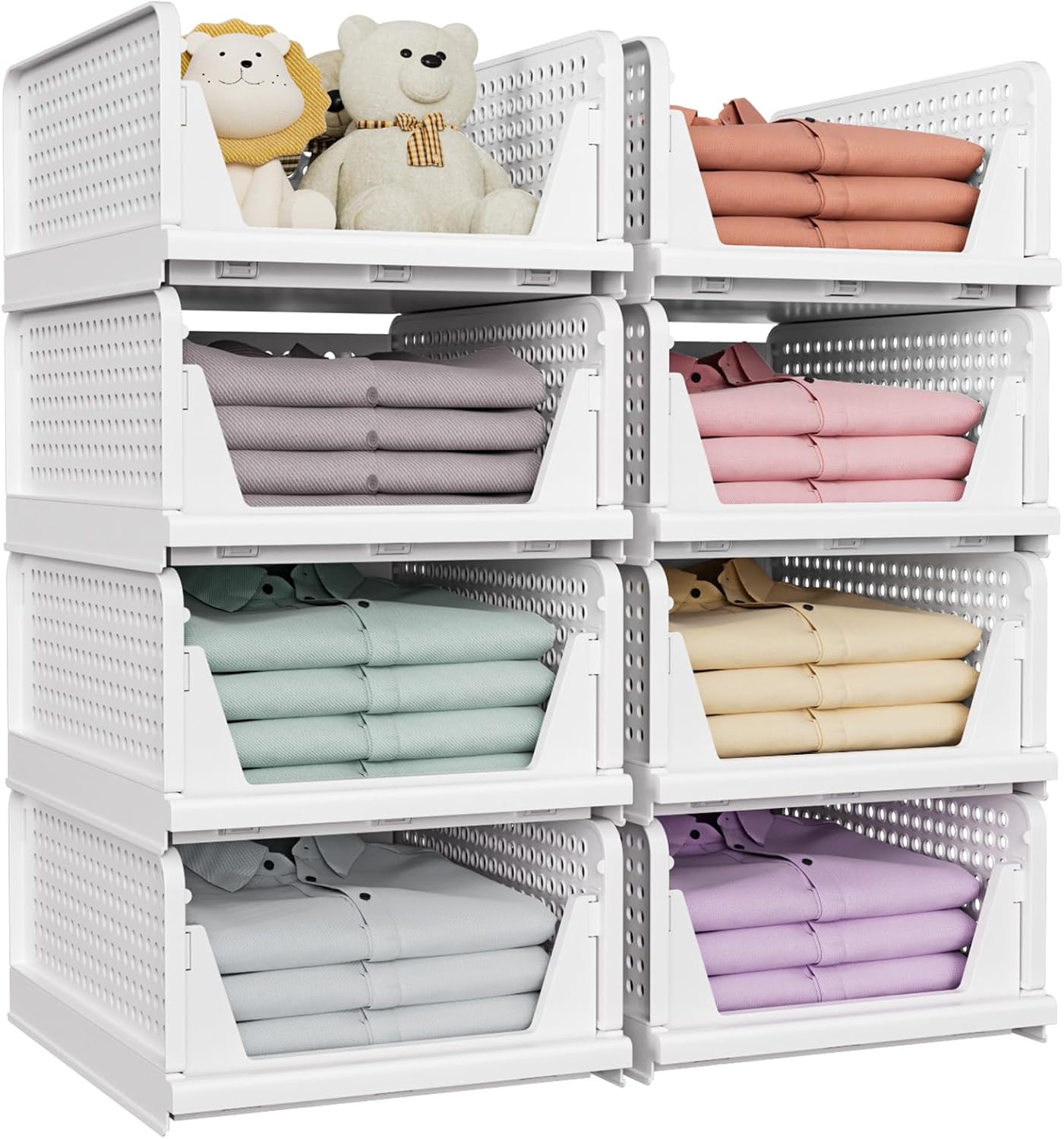 Multifunctional Stackable Closet Storage Basket(5 Pack)