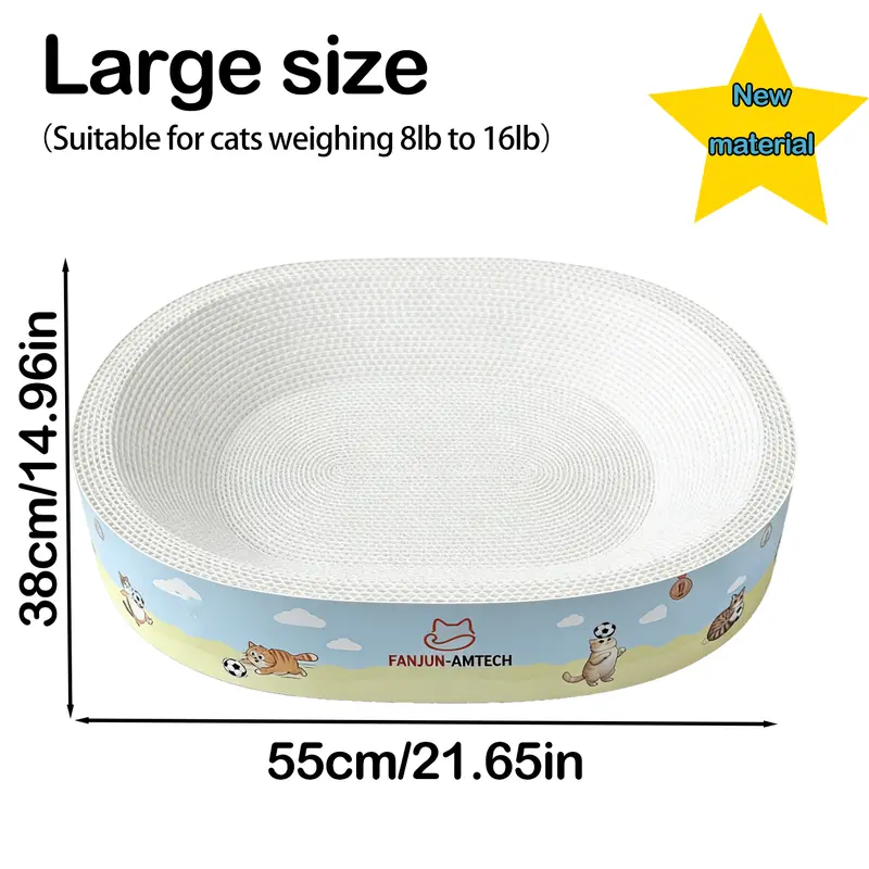 2-in-1 Cartoon Cat Scratcher Bed