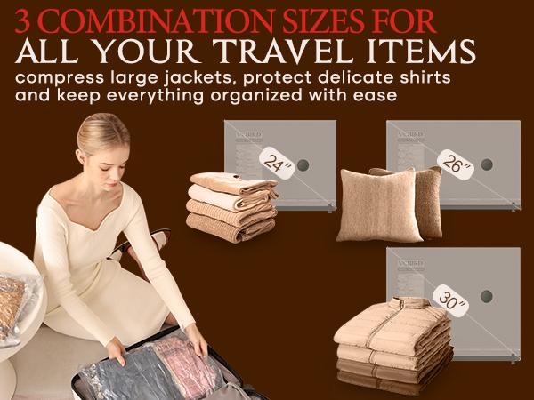 【Mother's Day Gifts ideas 】VACBIRD 2026 Upgraded X7 Cordless Vacuum Bag Set，Summer Vibes Vacuum Bags for Travel with Rechargeable  Pump, 15 Pack Carry-on Packing Bags for Luggage and Suitcase, Space Saver for Clothes and Clothing Travel Zipper Pouches