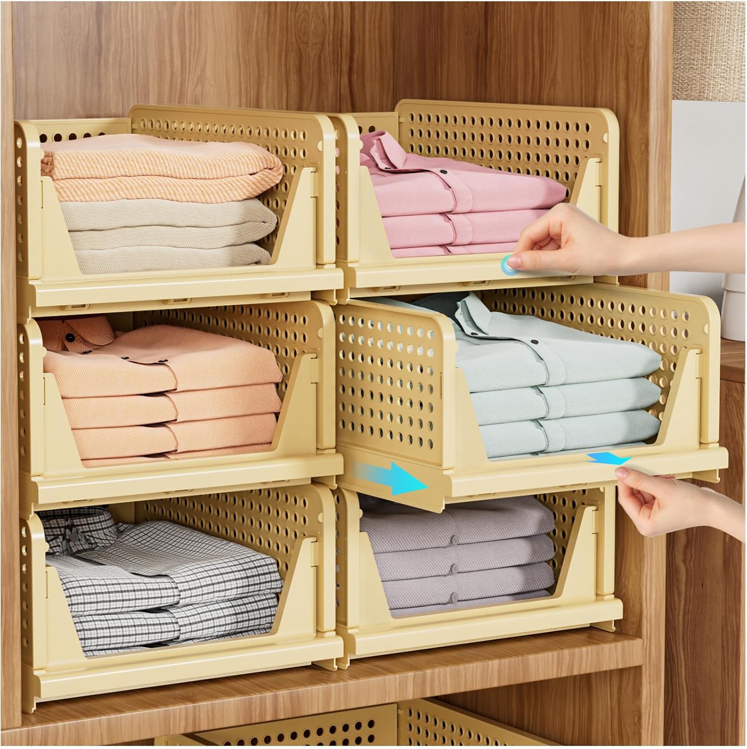 Multifunctional Stackable Closet Storage Basket(5 Pack)