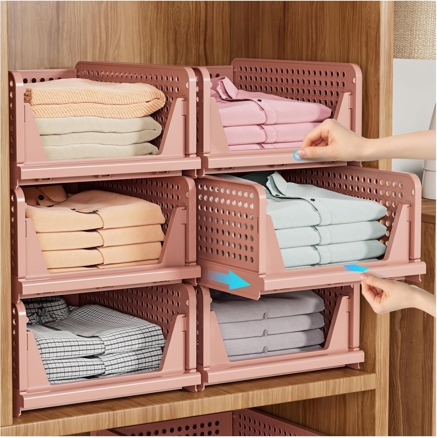 Multifunctional Stackable Closet Storage Basket(5 Pack)
