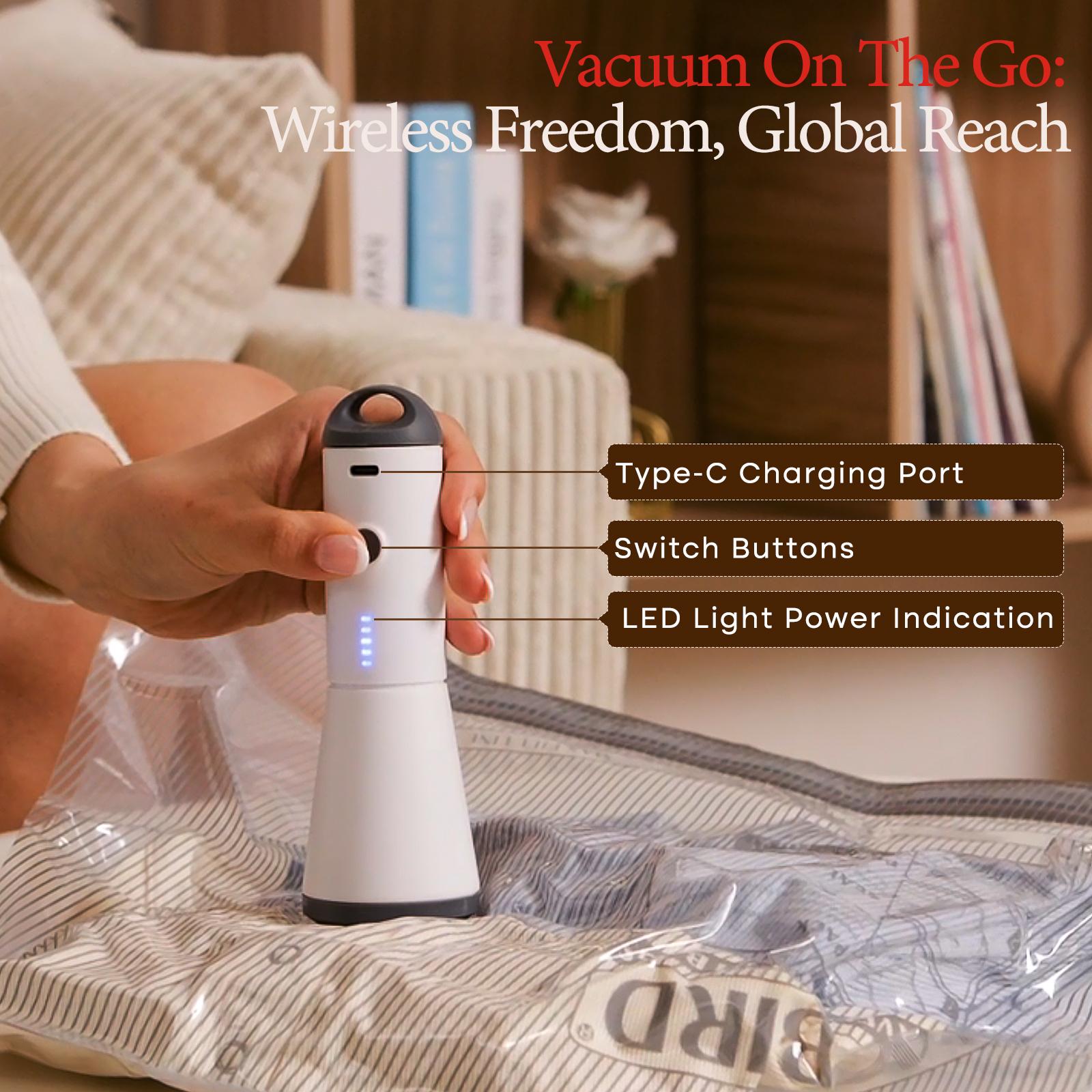 【Mother's Day Gifts ideas 】VACBIRD 2026 Upgraded X7 Cordless Vacuum Bag Set，Summer Vibes Vacuum Bags for Travel with Rechargeable  Pump, 15 Pack Carry-on Packing Bags for Luggage and Suitcase, Space Saver for Clothes and Clothing Travel Zipper Pouches