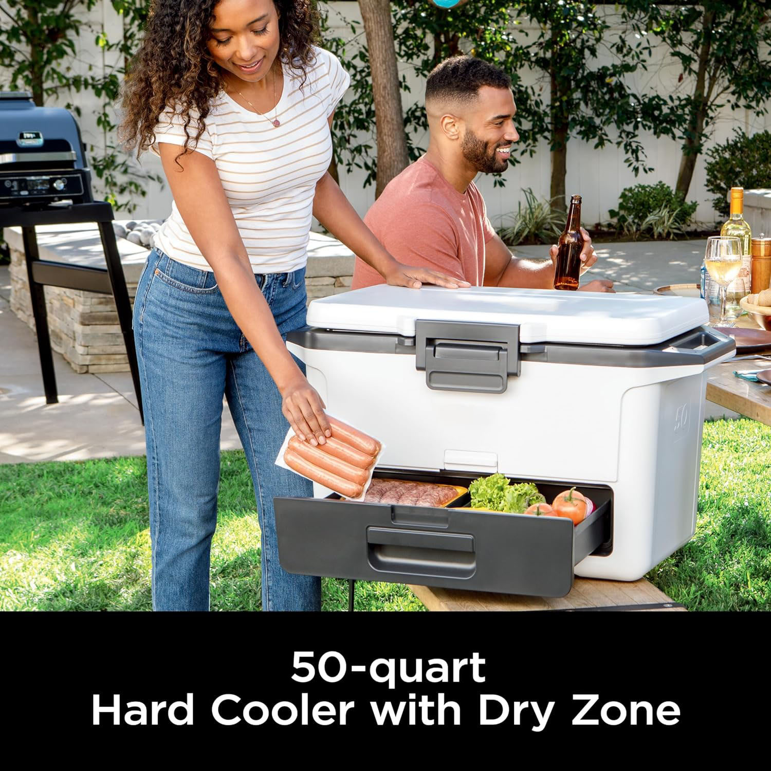 50qt Multifunctional Cooler With Dry Drawer