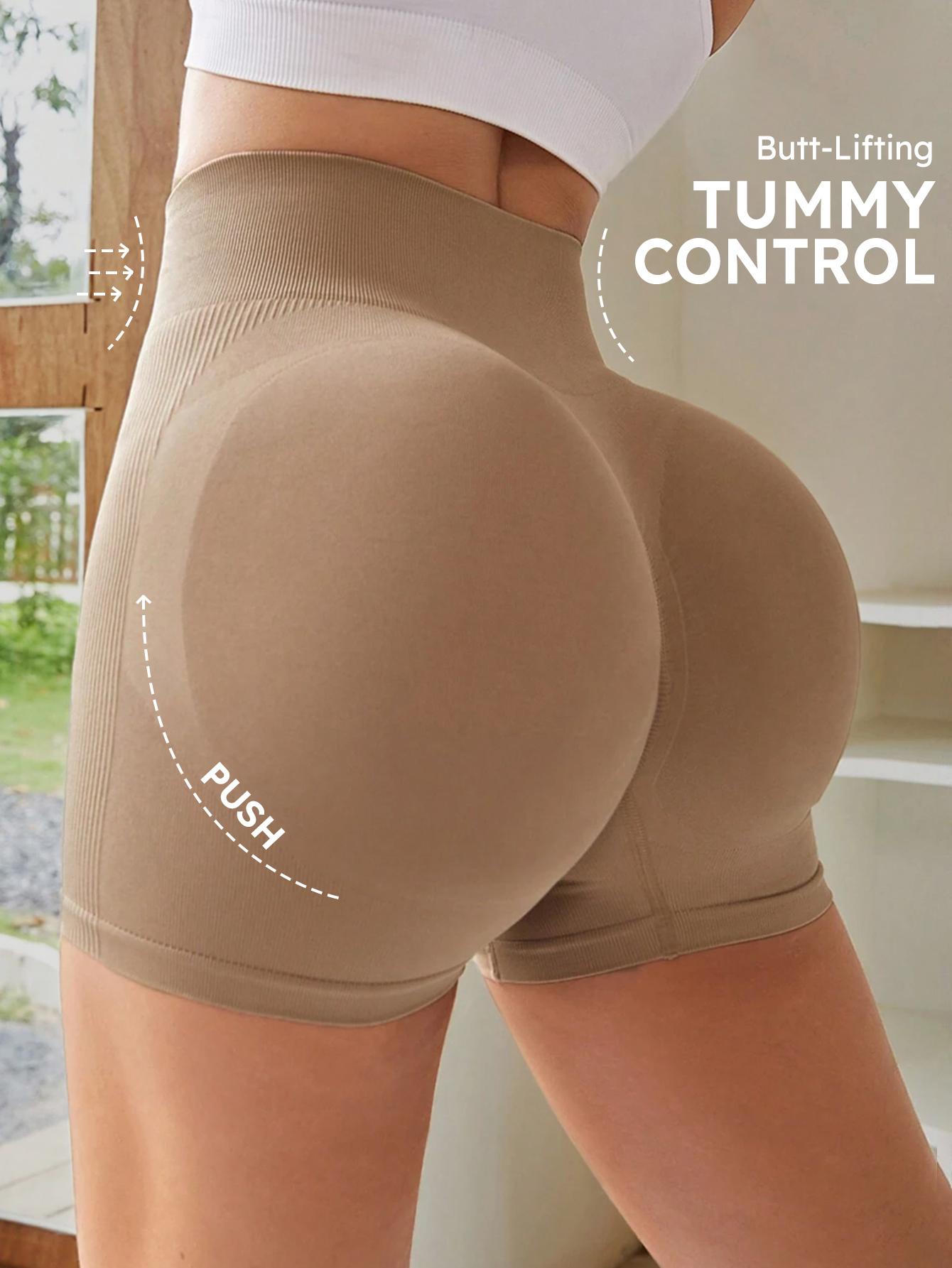 4-Pieces High Waist Tummy Control Side-Ribbed Butt-Lifting Seamless Knitted Shorts, Lightweighted Summer Shorts, Stretchy Womenswear Bottom Peachy Shorts 4-Pieces High Waist Tummy Control Side-Ribbed Butt-Lifting Seamless Knitted Shorts, Lightweighted Summer Shorts, Stretchy Womenswear Bottom Peachy Shorts