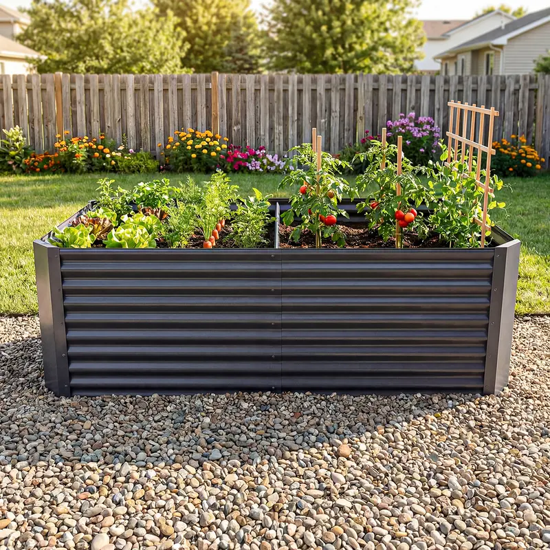 Outdoor Patio Raised Garden Bed Kit With Gloves & Tension Bar