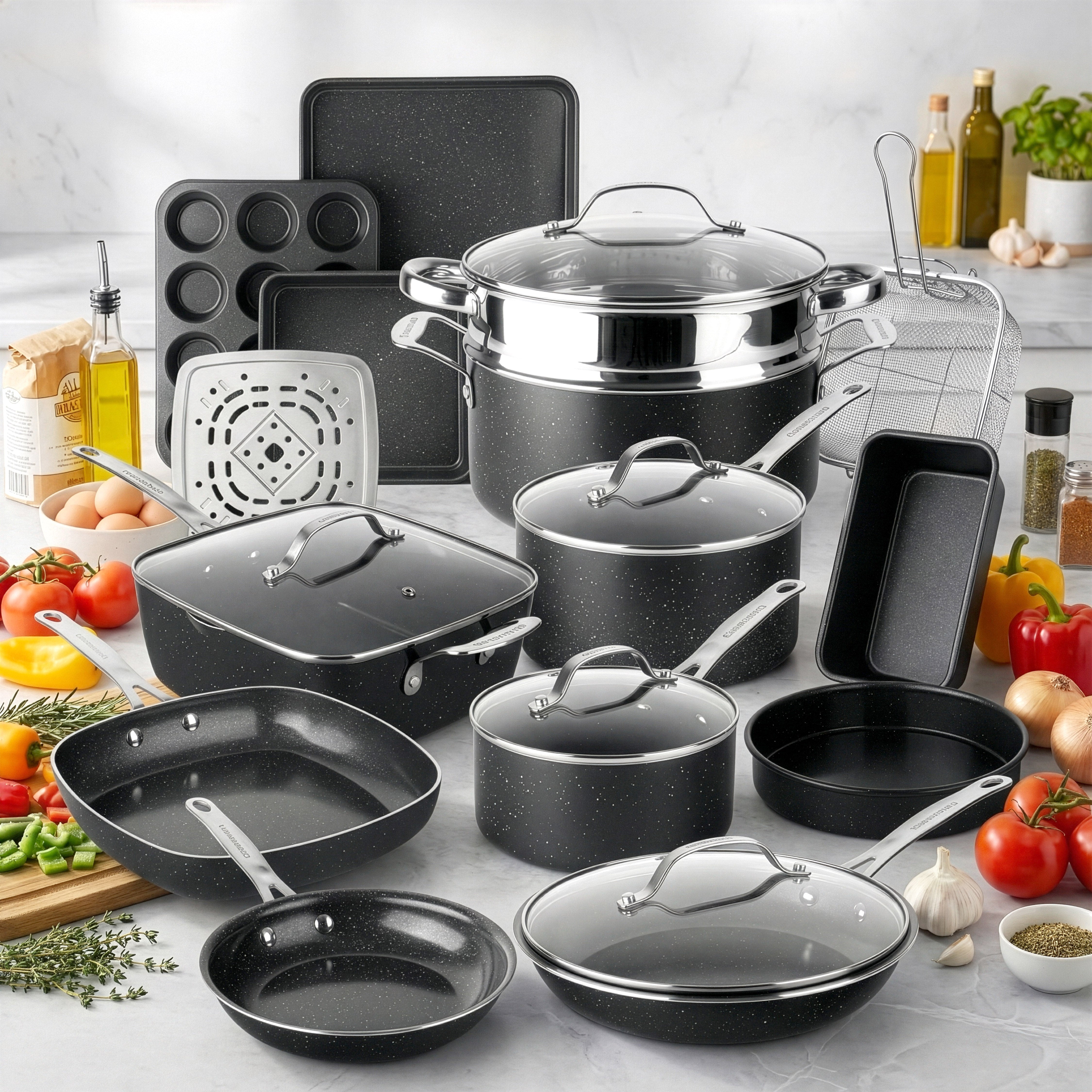 Granitestone Desert Collection 20 Piece Set with Utensils & Protectors