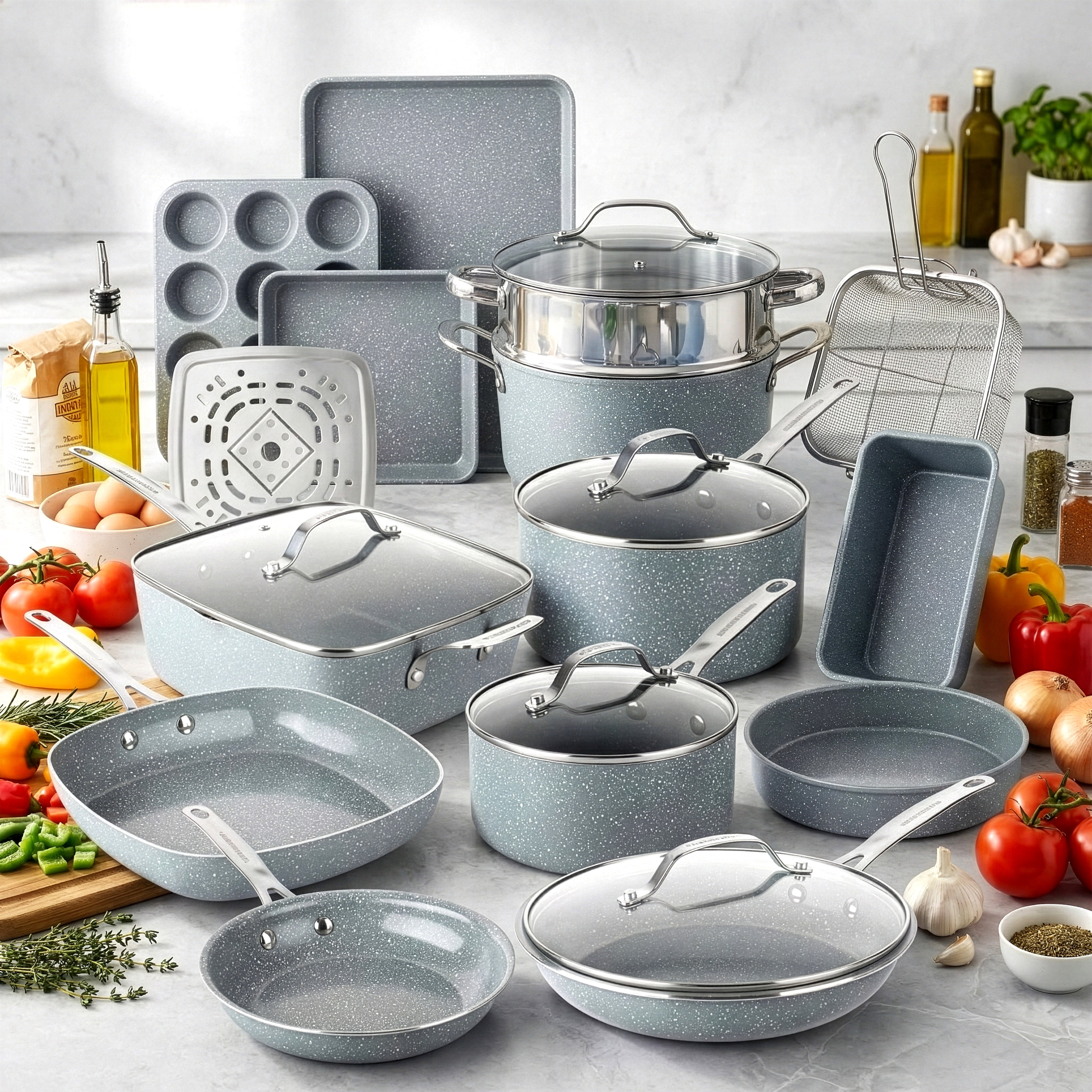 Granitestone Desert Collection 20 Piece Set with Utensils & Protectors