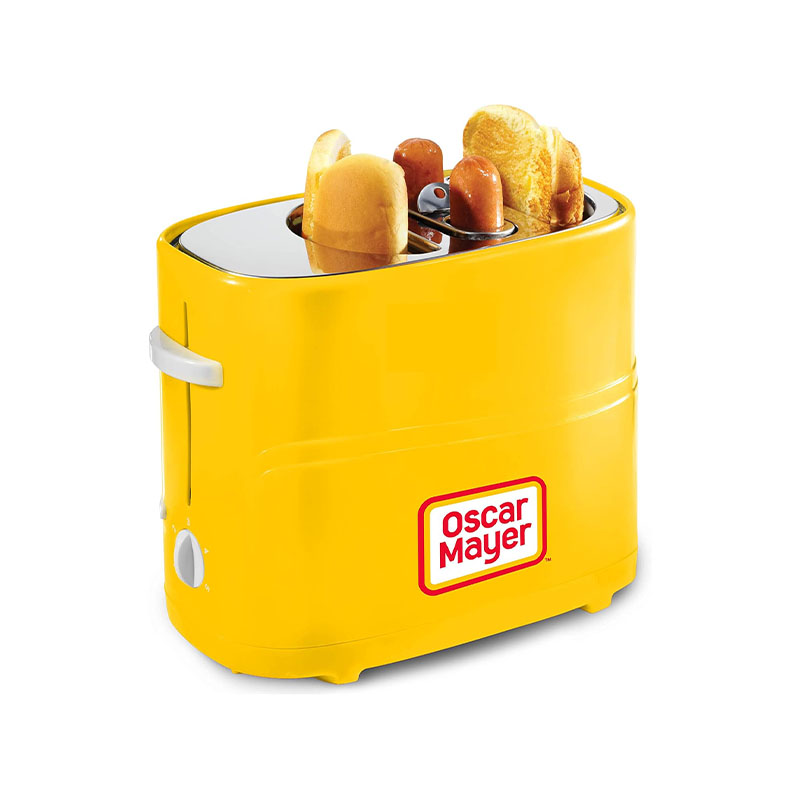 Retro Pop-Up 2 Hot Dog and Bun Toaster, With Mini Tongs, 