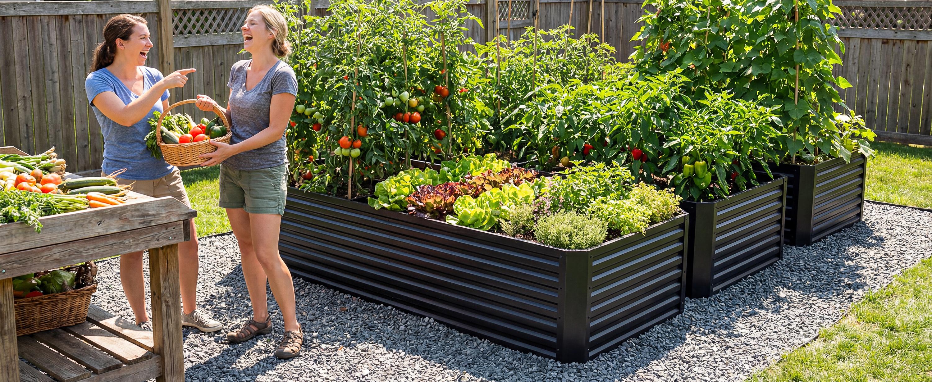 YITAHOME 1/2 pcs Raised Garden Bed Kit, with Gloves & Tension Bar, Outdoor Patio Planter Box for Plants Vegetables Flowers