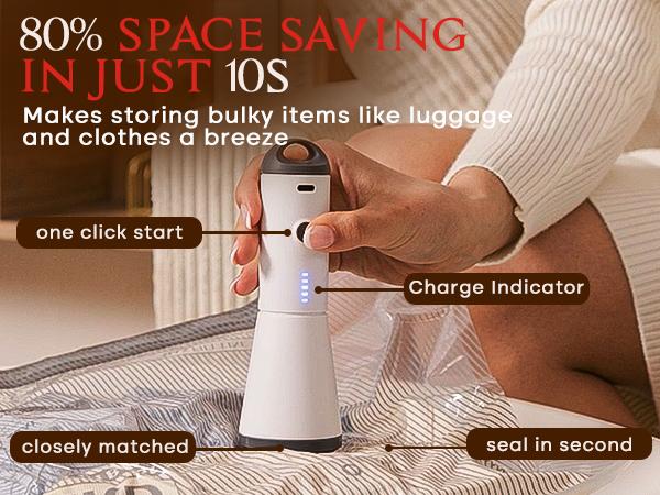 【Mother's Day Gifts ideas 】VACBIRD 2026 Upgraded X7 Cordless Vacuum Bag Set，Summer Vibes Vacuum Bags for Travel with Rechargeable  Pump, 15 Pack Carry-on Packing Bags for Luggage and Suitcase, Space Saver for Clothes and Clothing Travel Zipper Pouches