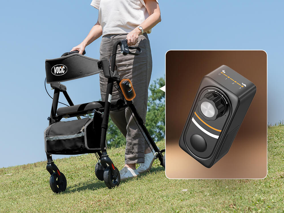 VOCIC Z63 Rollator with Adjustable Resistance - Speed Control Walker