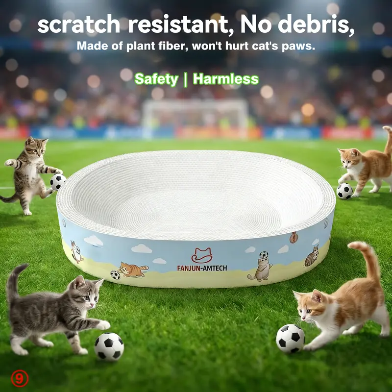 2-in-1 Cartoon Cat Scratcher Bed