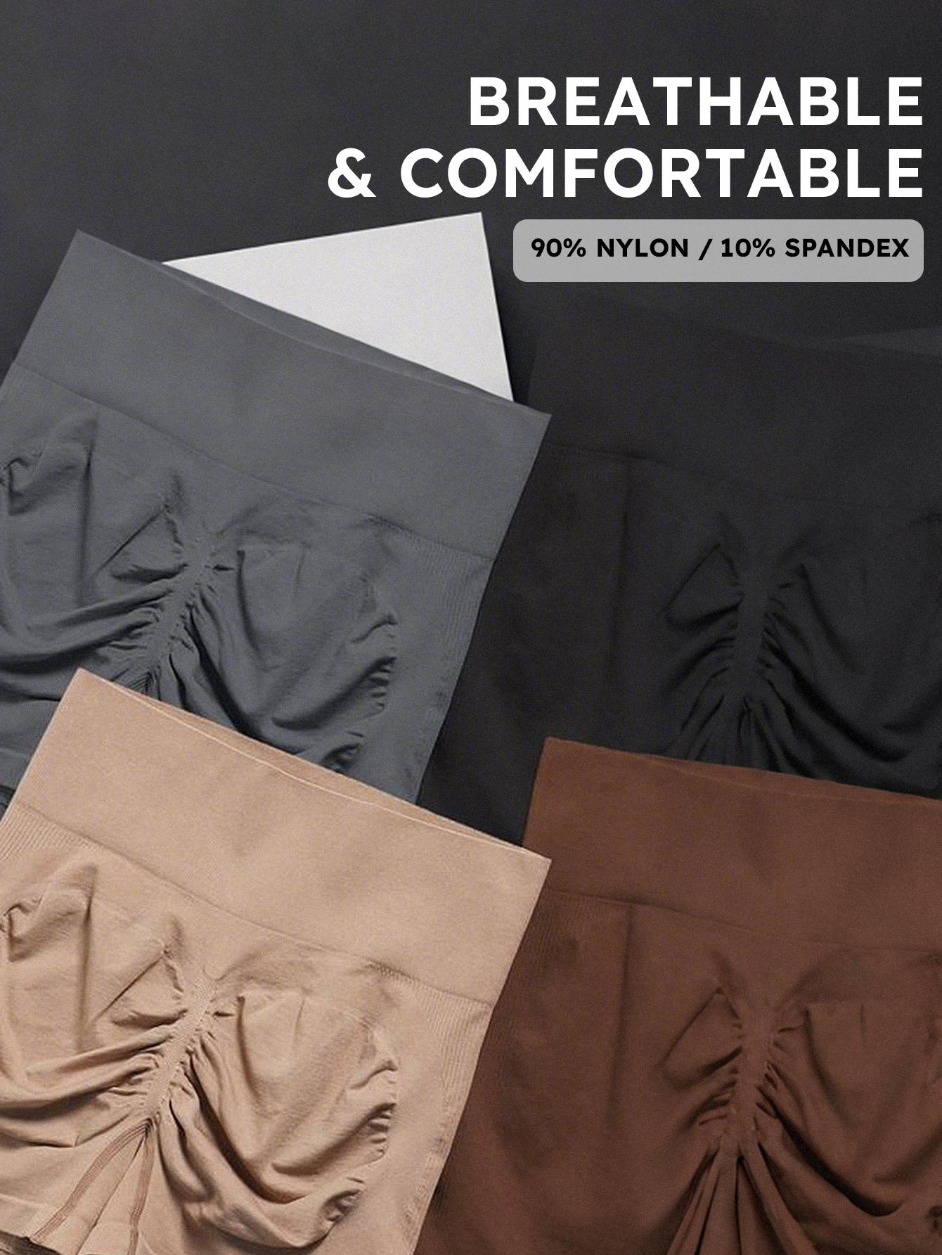 4-Pieces High Waist Tummy Control Side-Ribbed Butt-Lifting Seamless Knitted Shorts, Lightweighted Summer Shorts, Stretchy Womenswear Bottom Peachy Shorts 4-Pieces High Waist Tummy Control Side-Ribbed Butt-Lifting Seamless Knitted Shorts, Lightweighted Summer Shorts, Stretchy Womenswear Bottom Peachy Shorts