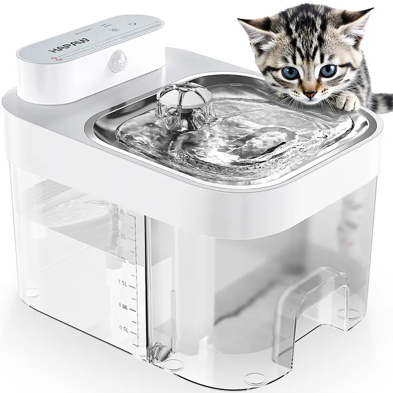 2026 Latest Cat Water Fountain with 2.4G Wi-Fi APP Control 5000mAh Battery Separated Clean & Waste Water No Filter Plug-in Automatic Dispenser,Summervibes,petlovers