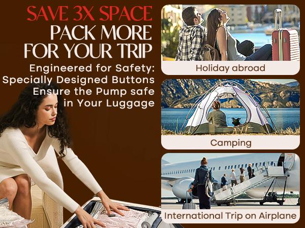 【Mother's Day Gifts ideas 】VACBIRD 2026 Upgraded X7 Cordless Vacuum Bag Set，Summer Vibes Vacuum Bags for Travel with Rechargeable  Pump, 15 Pack Carry-on Packing Bags for Luggage and Suitcase, Space Saver for Clothes and Clothing Travel Zipper Pouches
