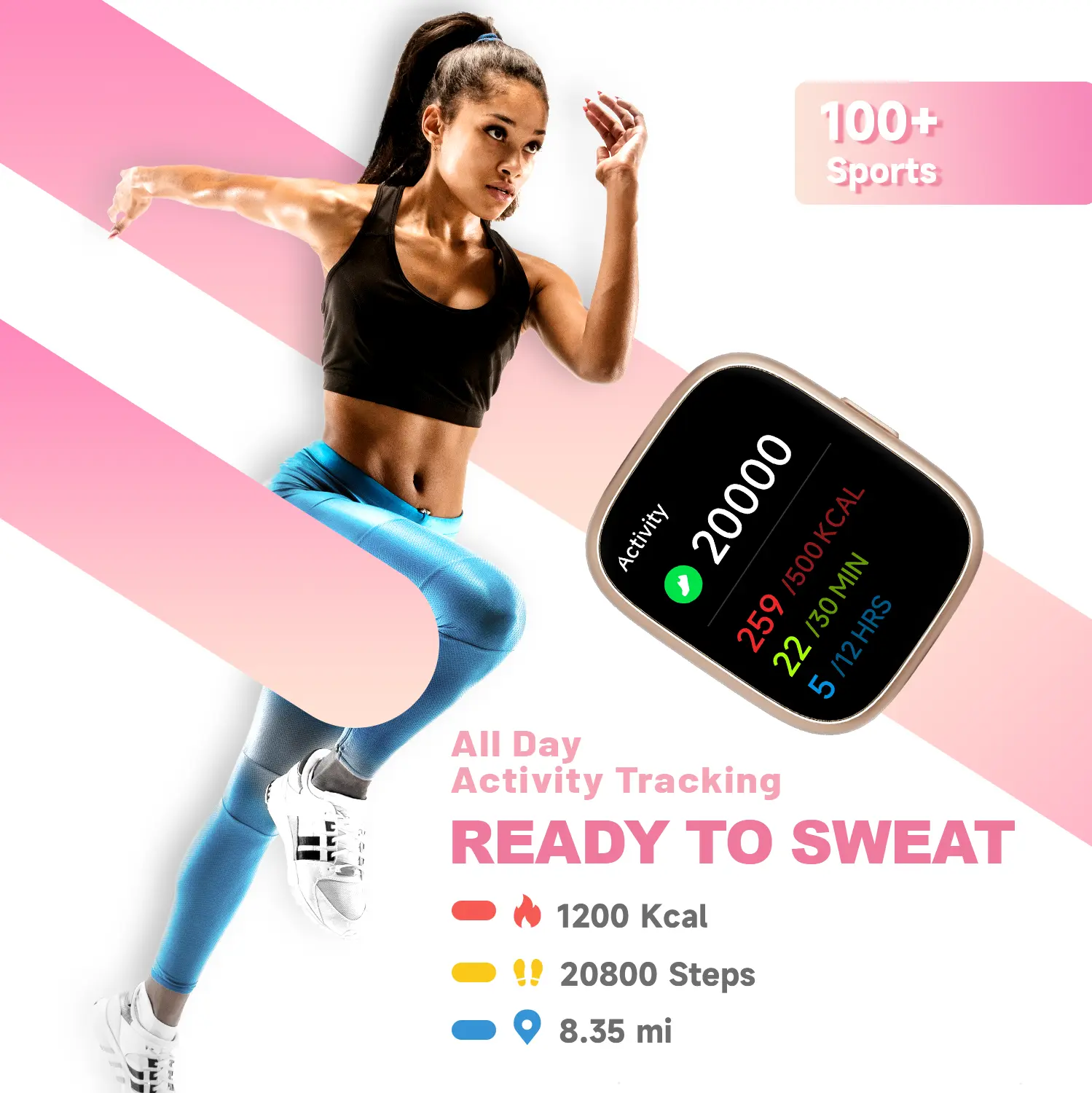 TOOBUR Smart Watch for Women Man, Fitness Tracker with Answer/Make Calls, Sports Watch with Sleep Monitor/100 Sports Models/IP68 Waterproof Pedometer, Smartwatch Compatible Android iOS