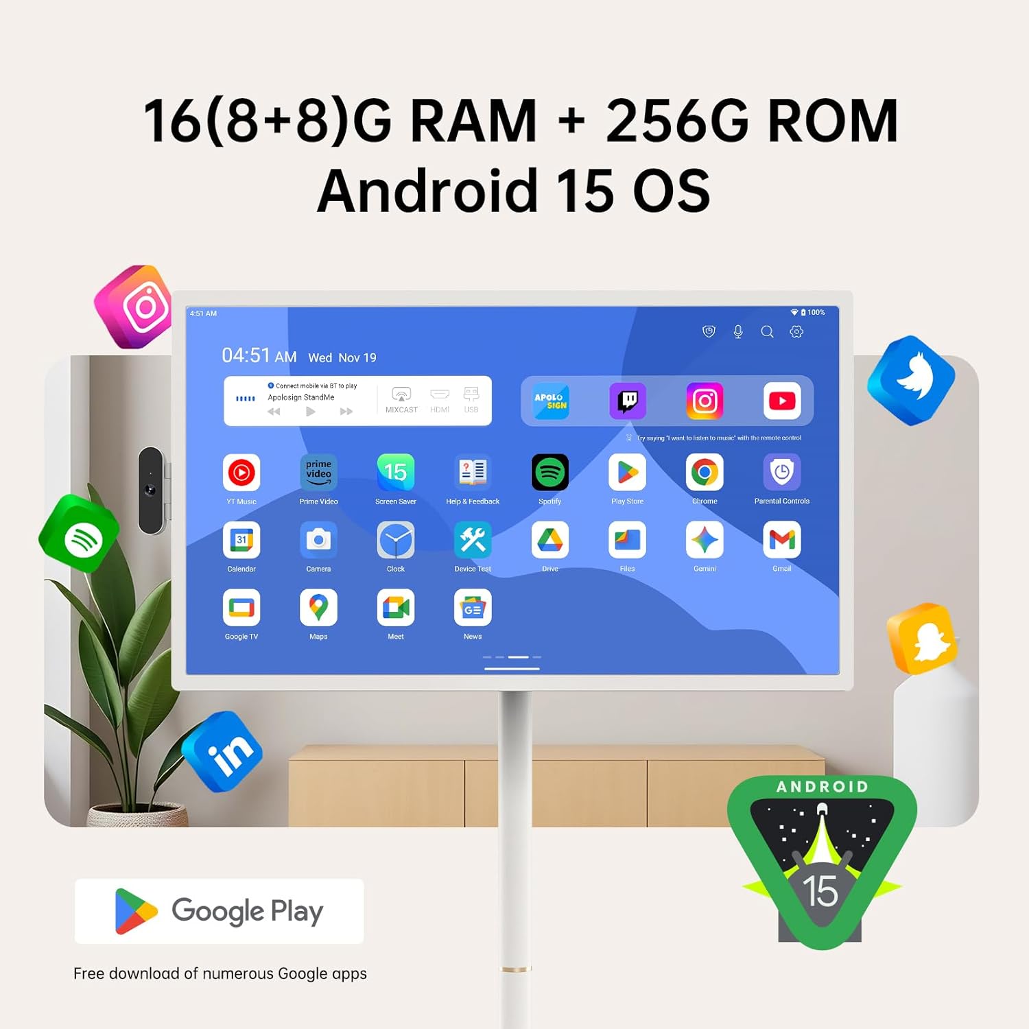 32 Inch UHD 4K Smart Portable TV