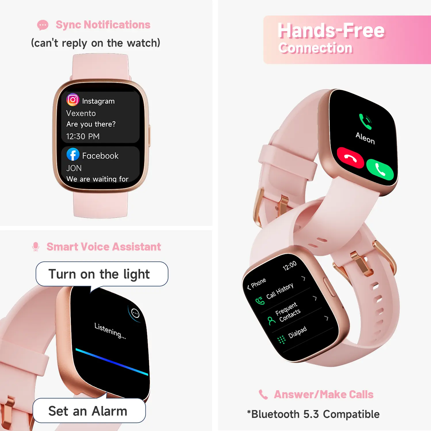 TOOBUR Smart Watch for Women Man, Fitness Tracker with Answer/Make Calls, Sports Watch with Sleep Monitor/100 Sports Models/IP68 Waterproof Pedometer, Smartwatch Compatible Android iOS