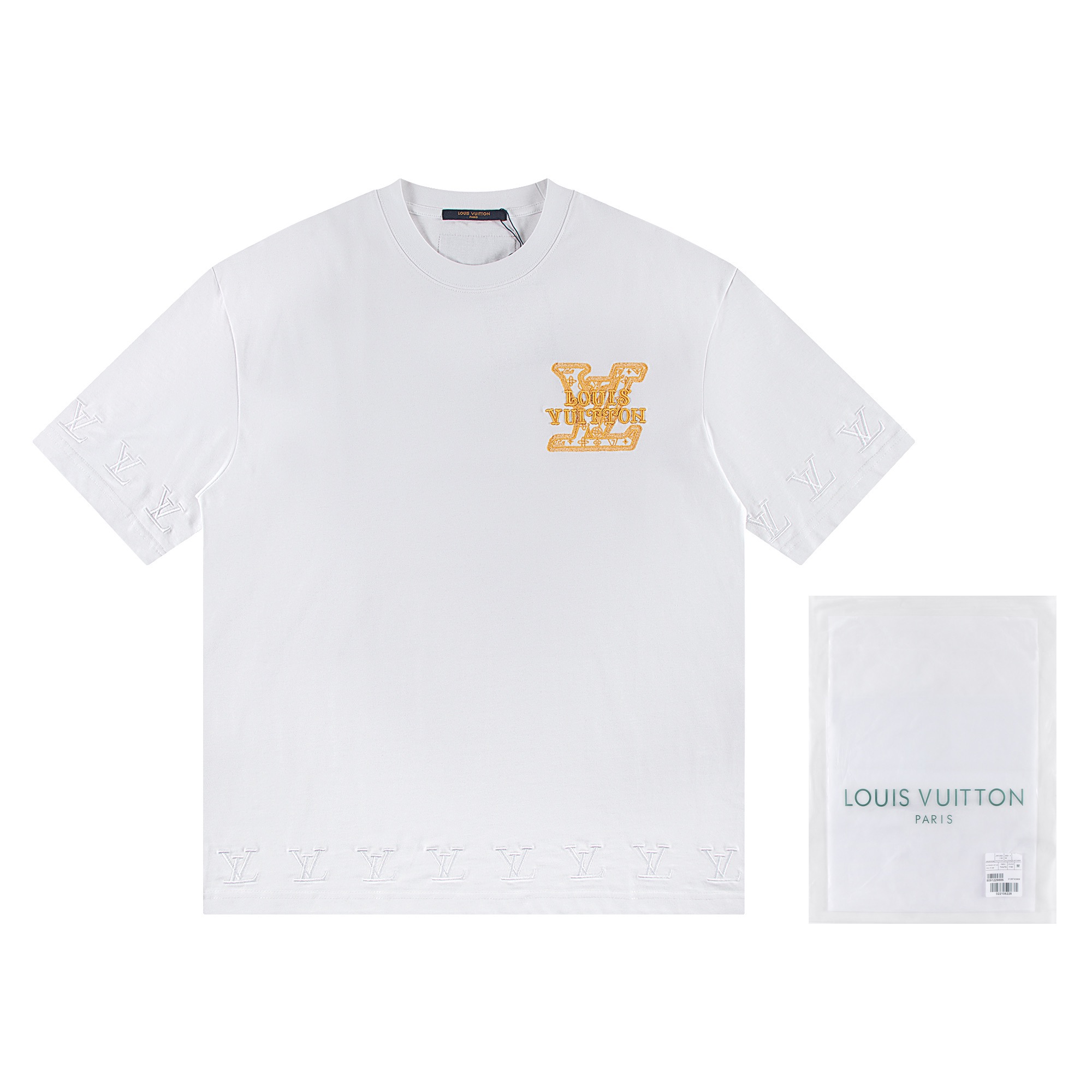1V Embroidered logo short sleeved T-shirt