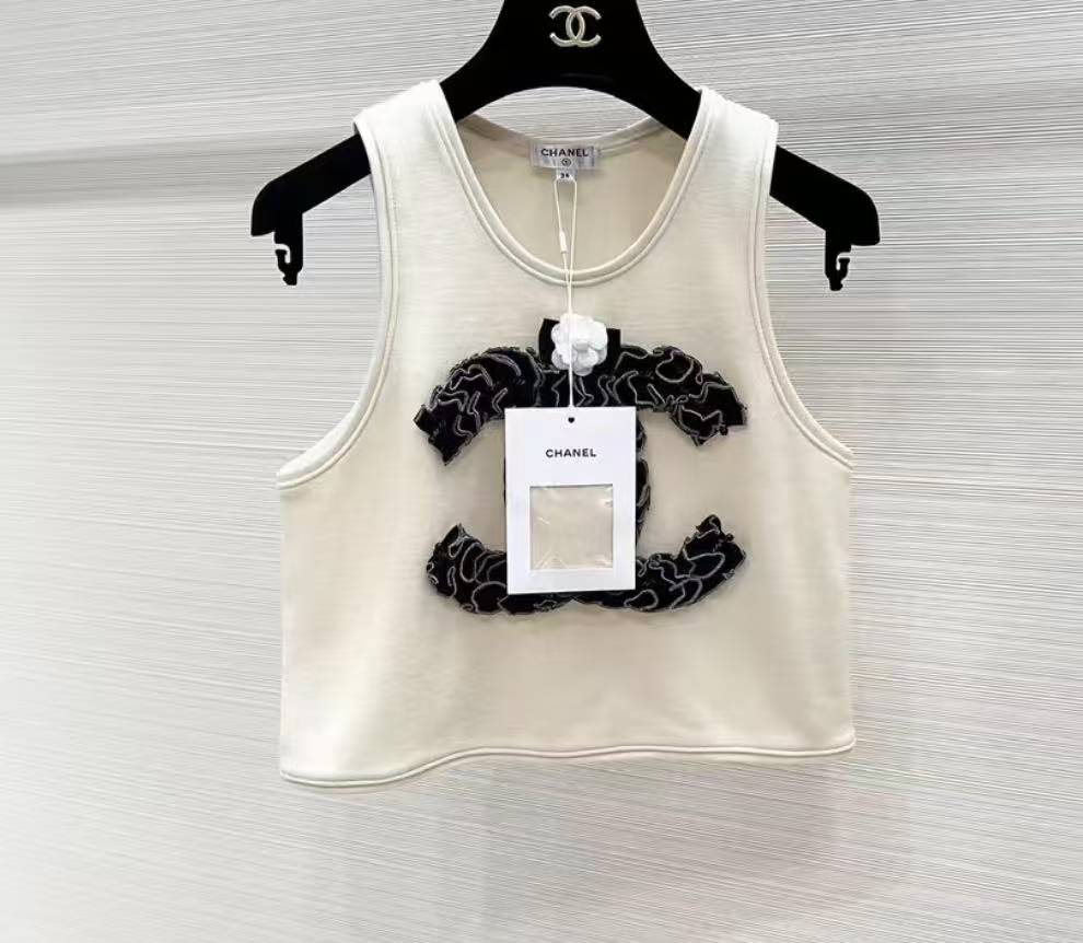 CC 2026SS Black and white 2-color handmade workshop series camellia vest