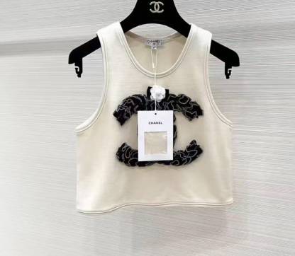 CC 2026SS Black and white 2-color handmade workshop series camellia vest