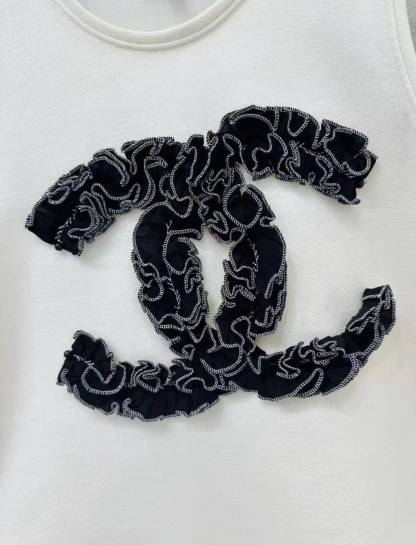 CC 2026SS Black and white 2-color handmade workshop series camellia vest