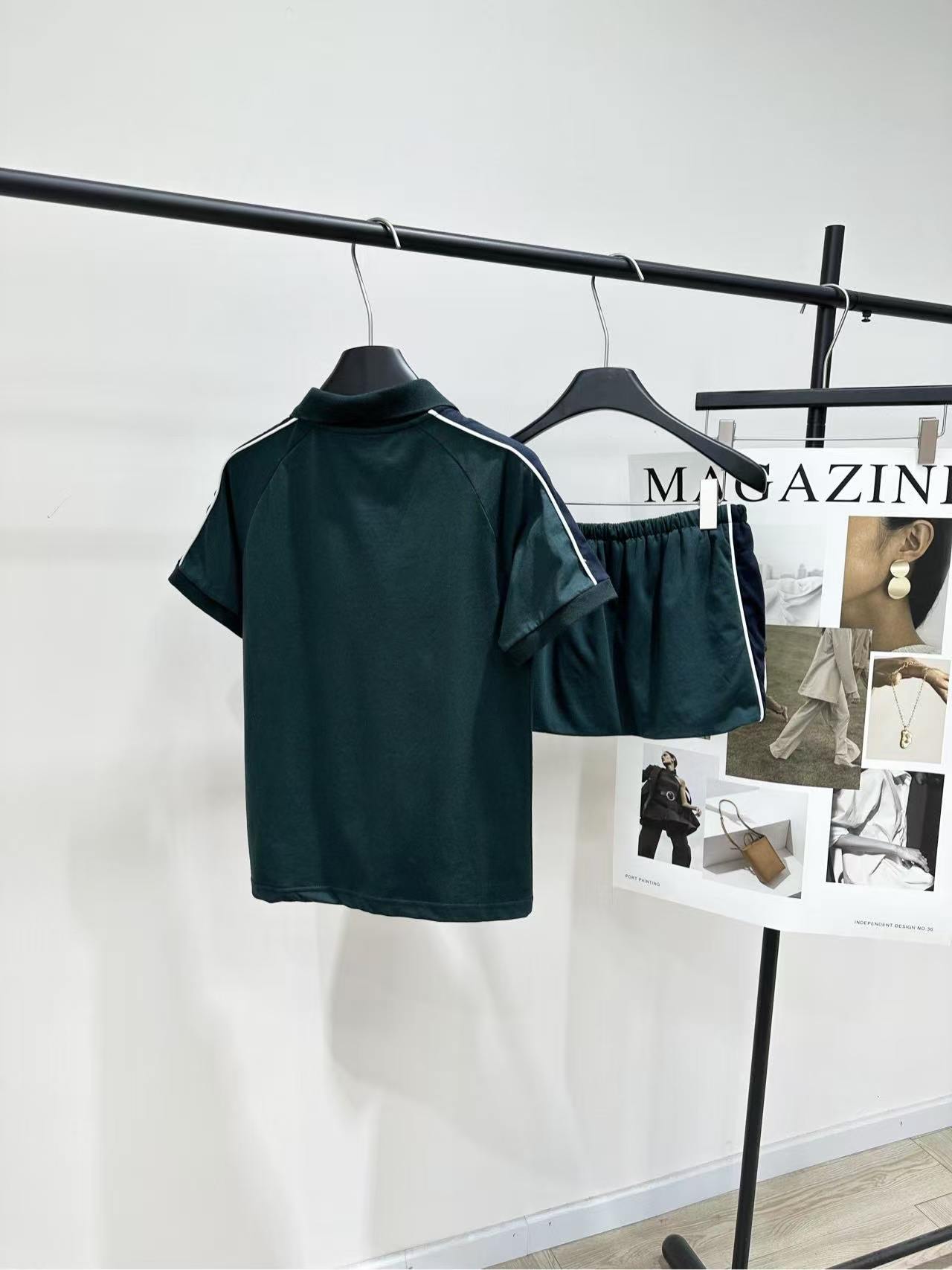 MM 2026SS Turtleneck dark green sports suit