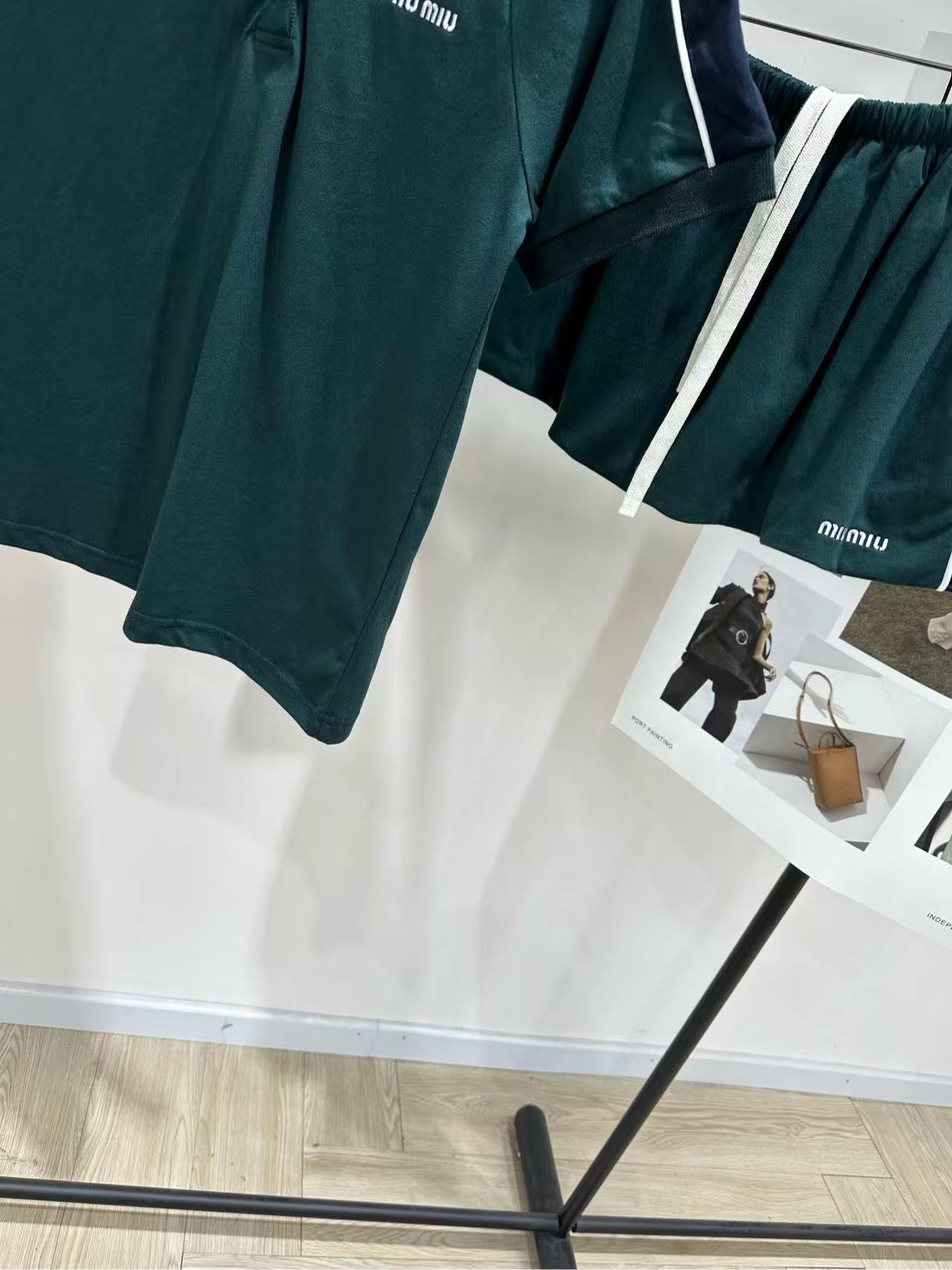 MM 2026SS Turtleneck dark green sports suit