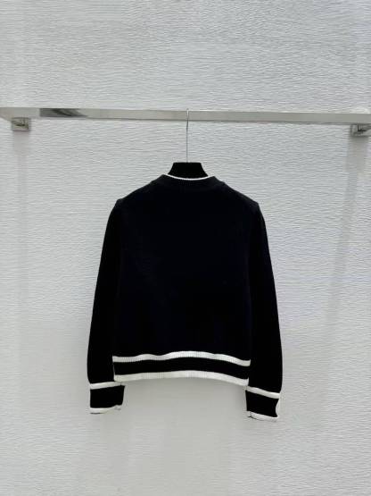 CC 2026SS Black apricot grey three-color cuff logo knitted cardigan