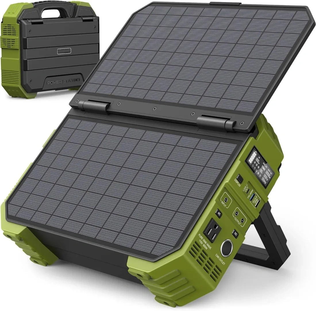 💥Clearance Sale💥Buy 1 Get 1 Free💥Portable Power Station with Built-in Solar Panel