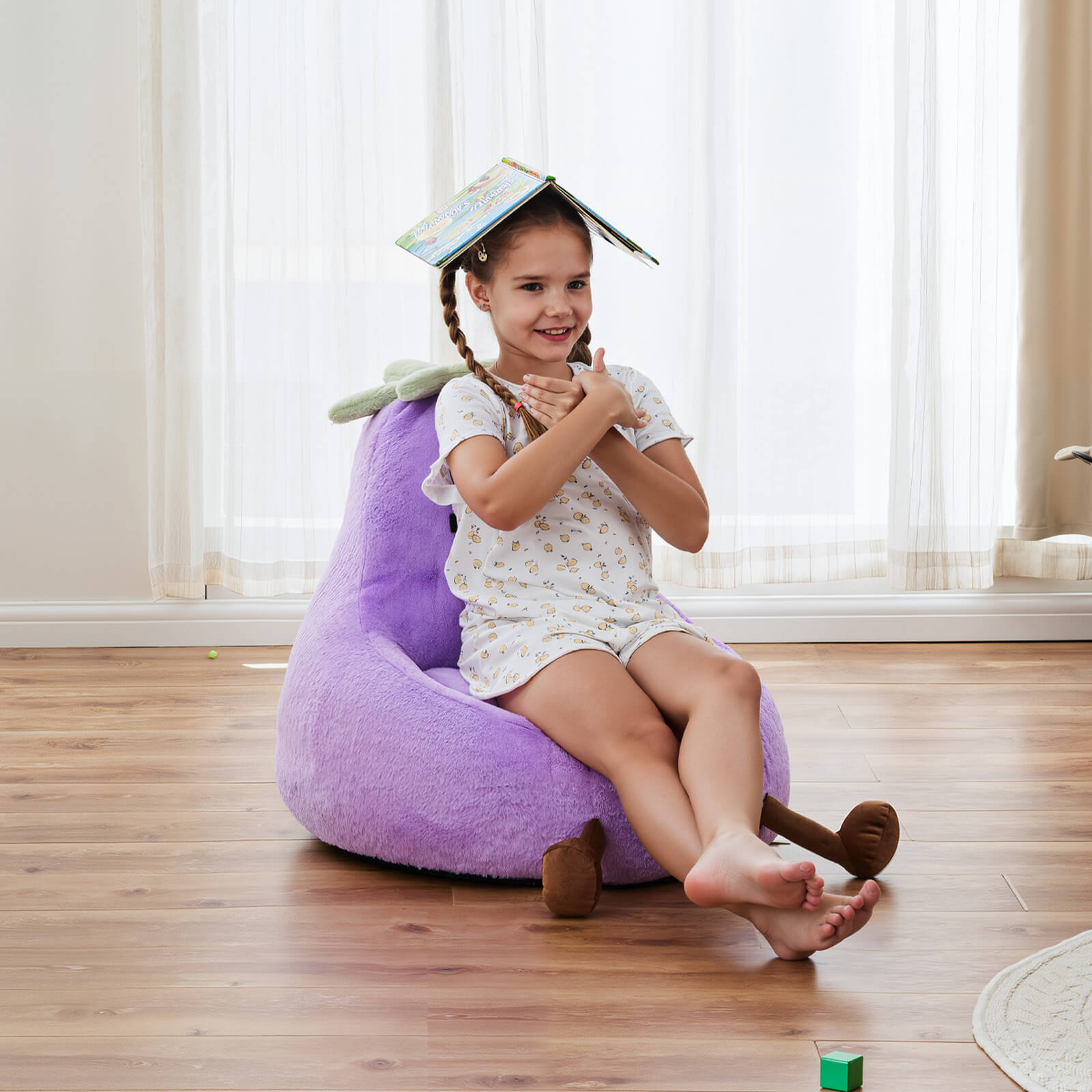 Eggplant Bean Bag Chair – Soft ＆ Supportive