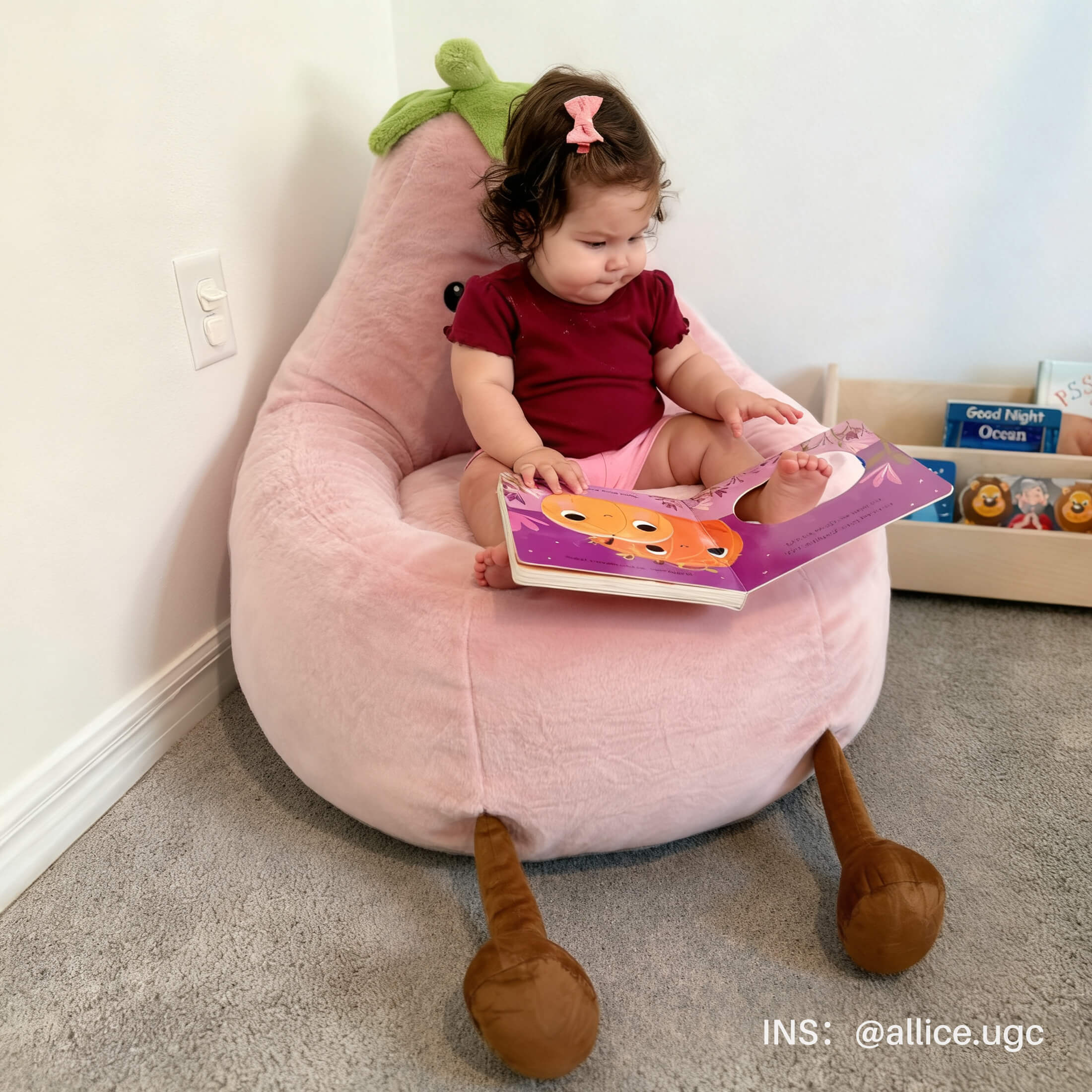 Eggplant Bean Bag Chair – Soft ＆ Supportive