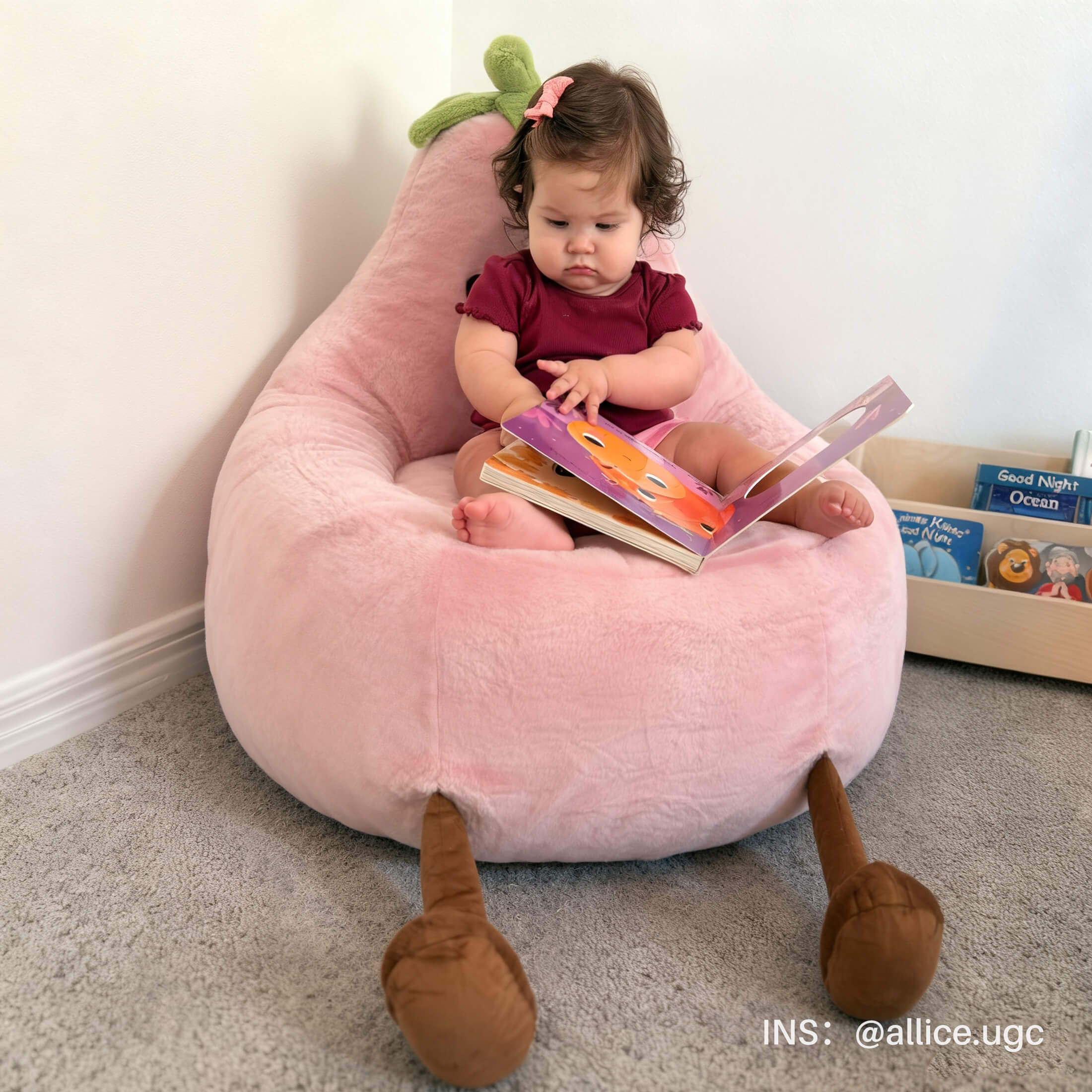 Eggplant Bean Bag Chair – Soft ＆ Supportive