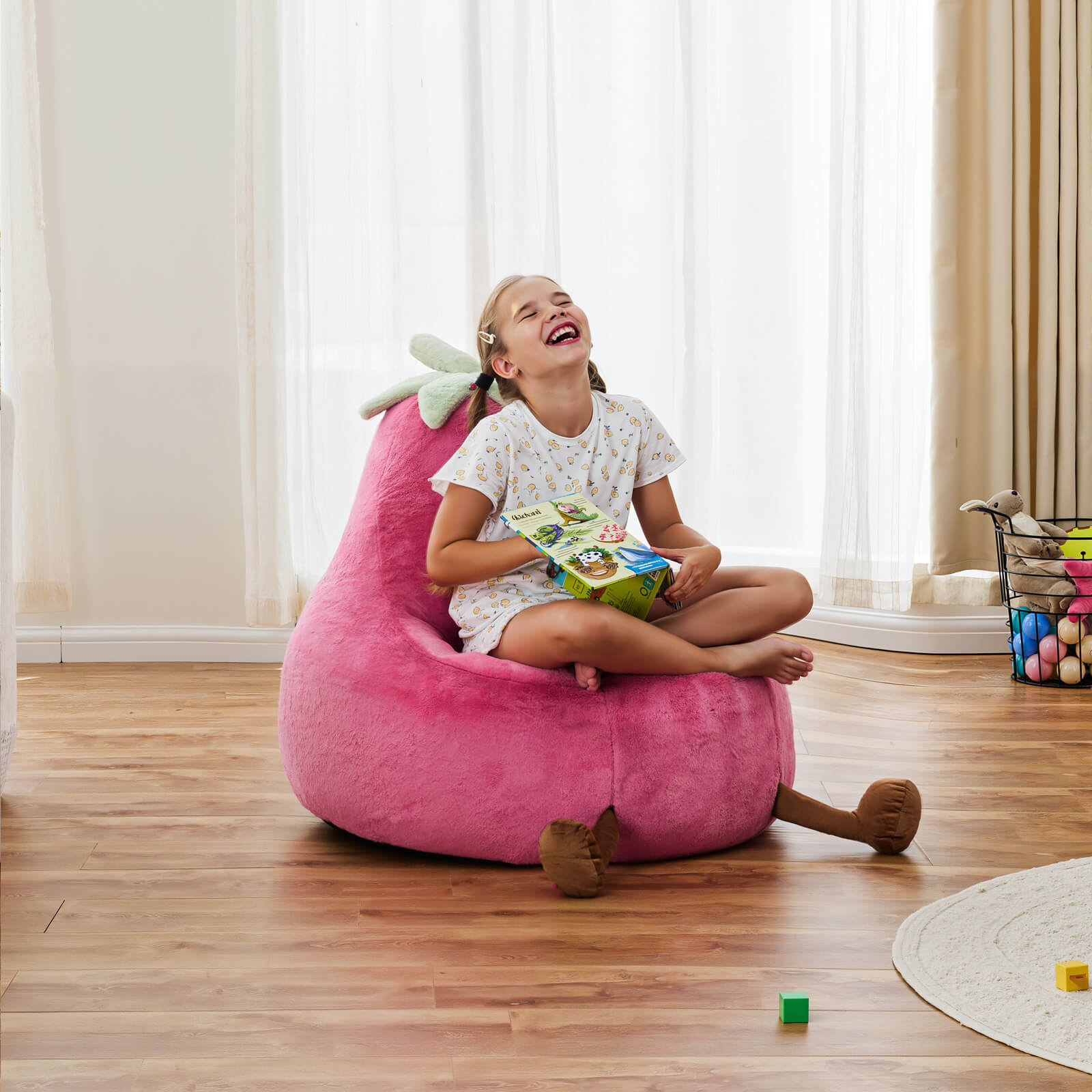Eggplant Bean Bag Chair – Soft ＆ Supportive