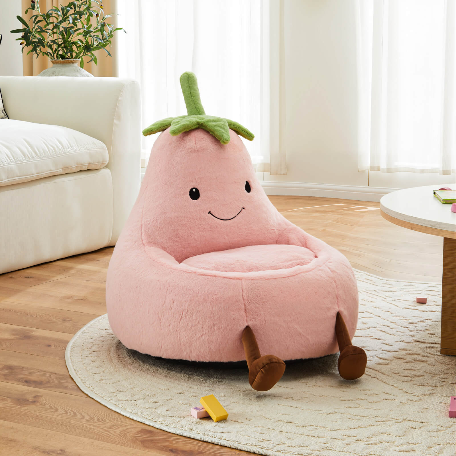 Eggplant Bean Bag Chair – Soft ＆ Supportive