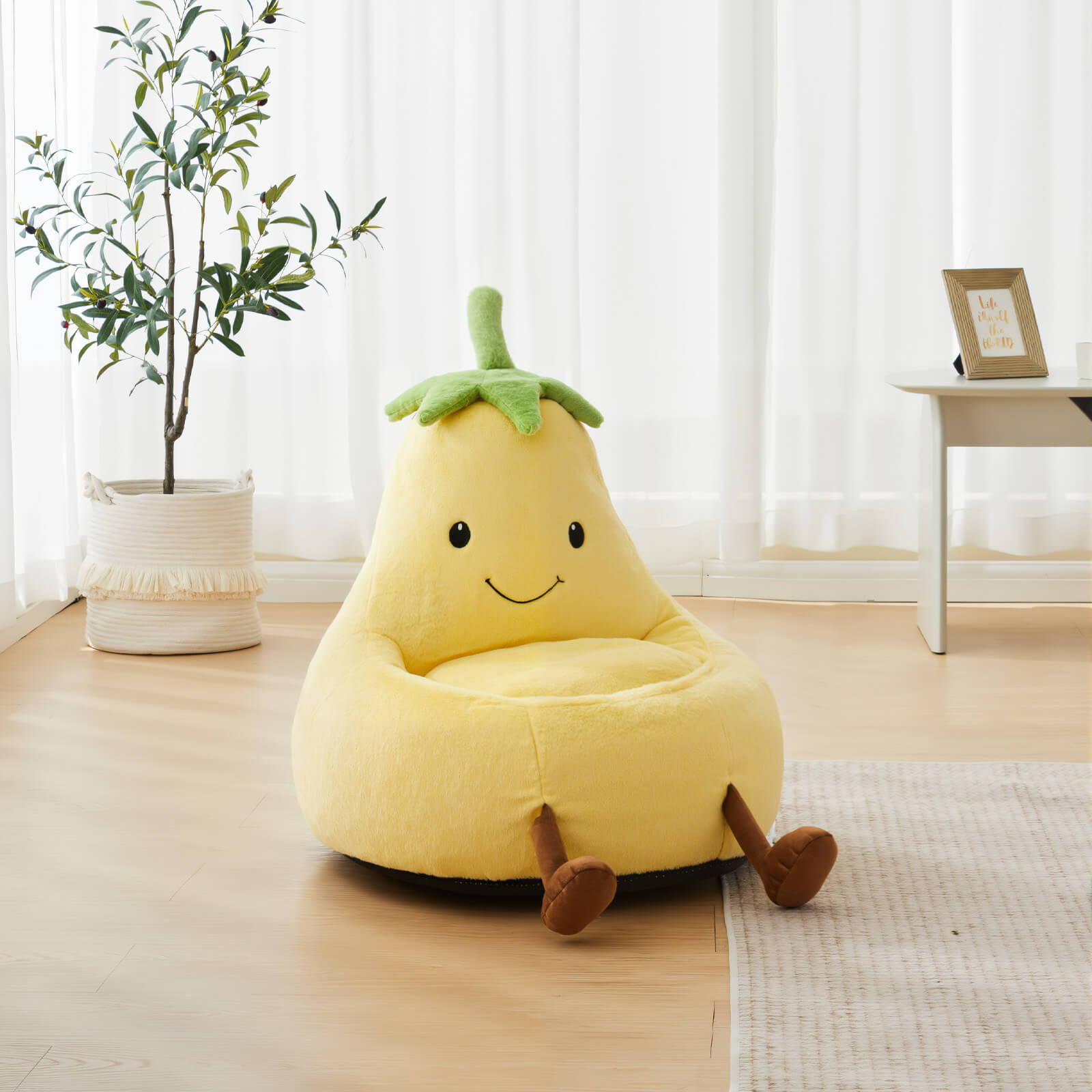 Eggplant Bean Bag Chair – Soft ＆ Supportive