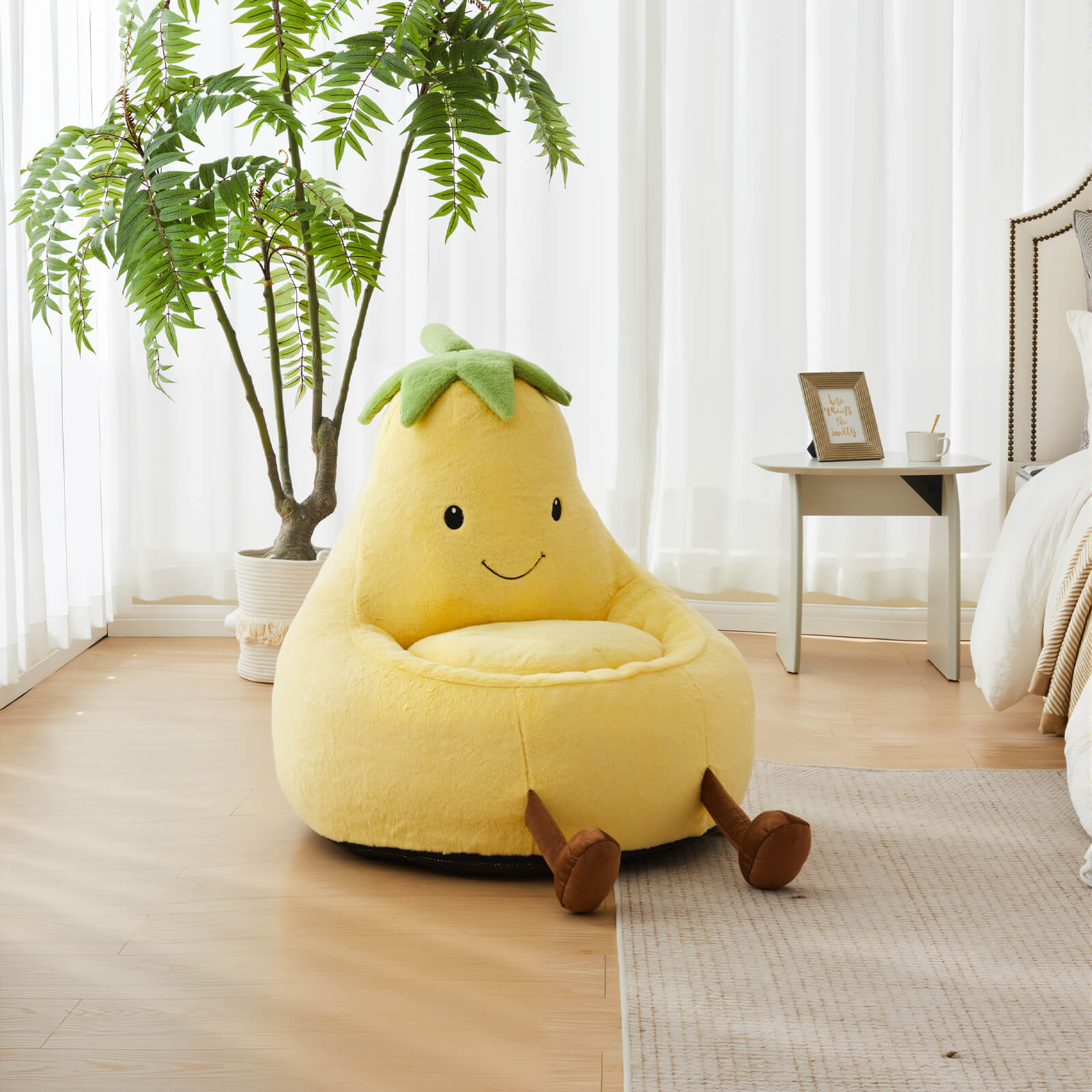 Eggplant Bean Bag Chair – Soft ＆ Supportive