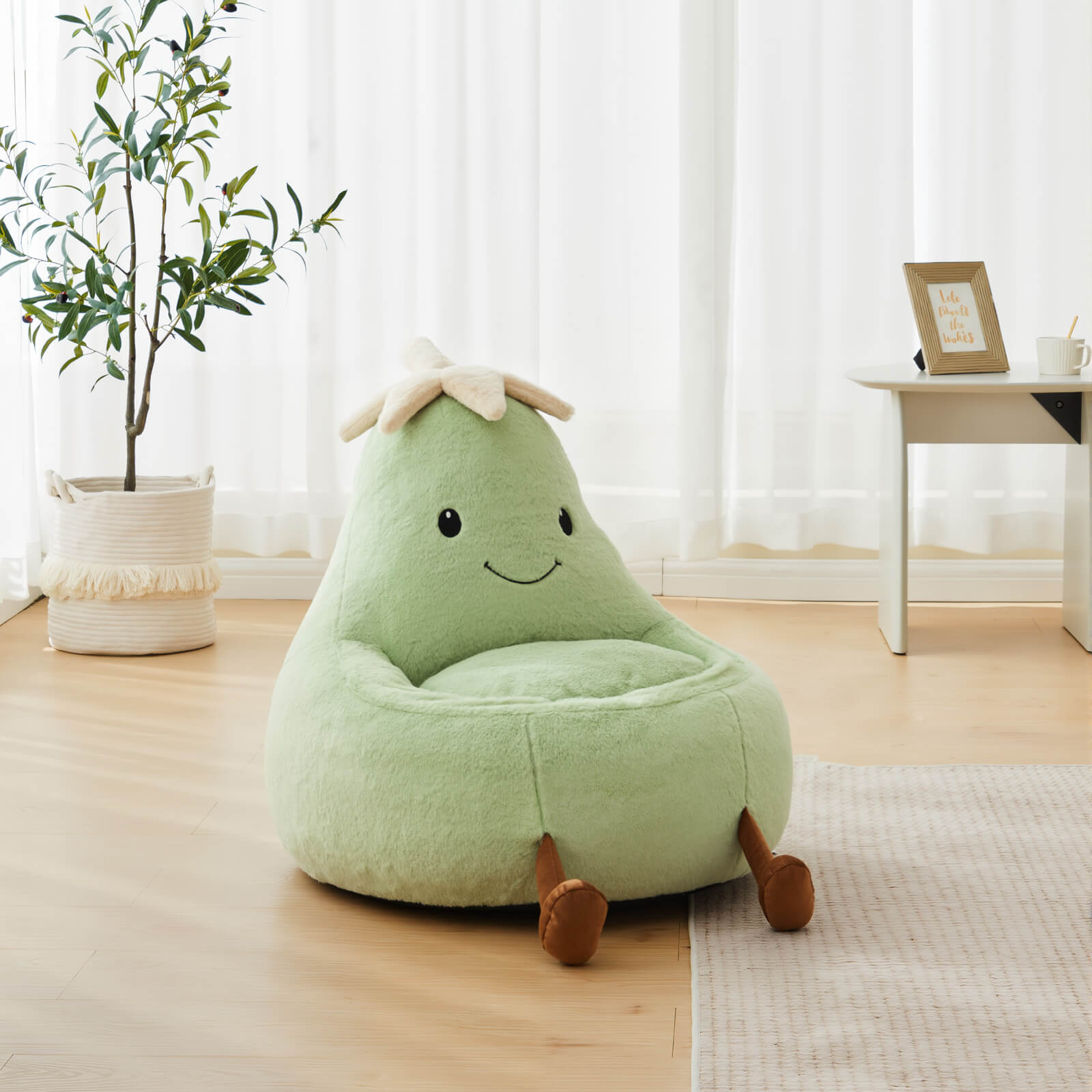 Eggplant Bean Bag Chair – Soft ＆ Supportive