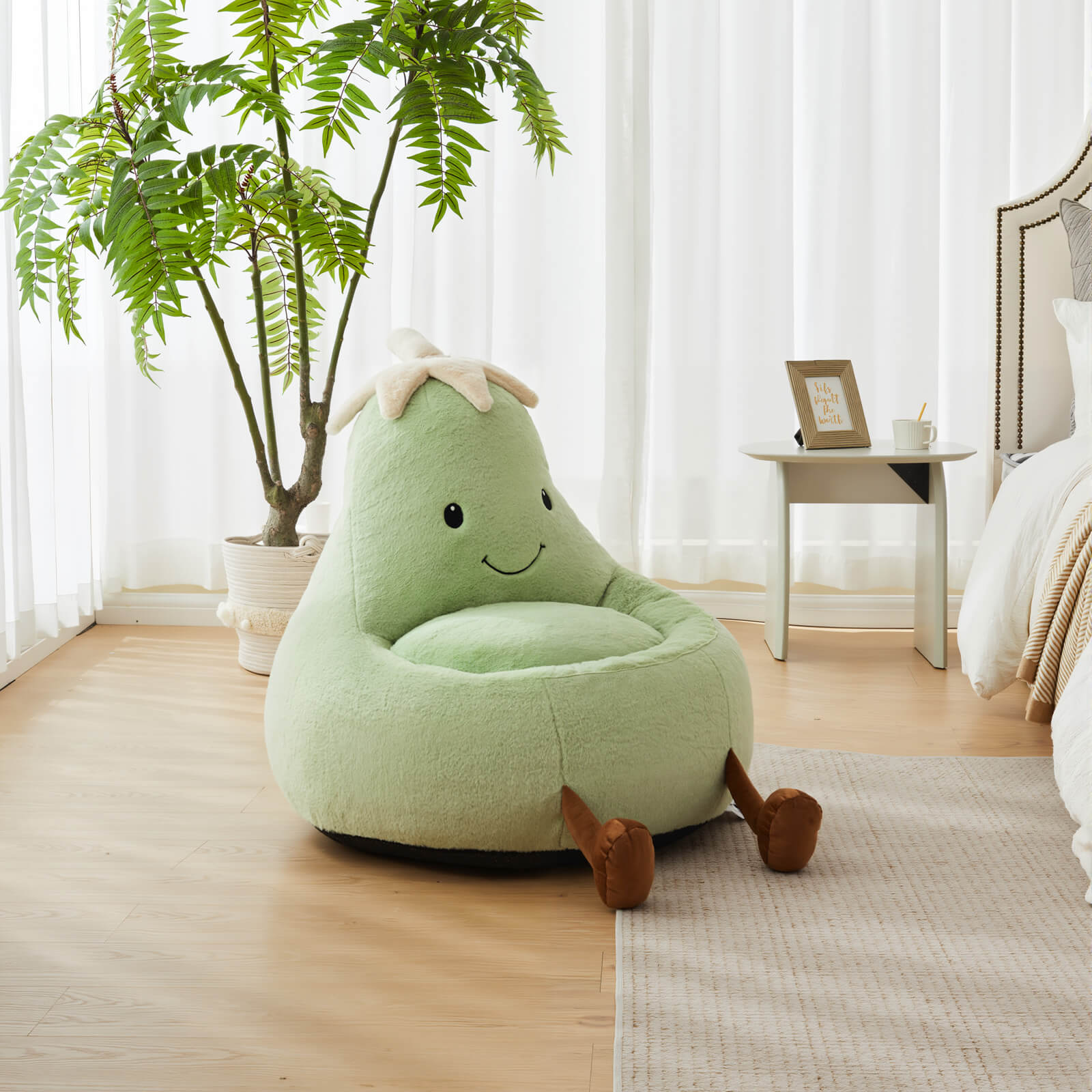 Eggplant Bean Bag Chair – Soft ＆ Supportive