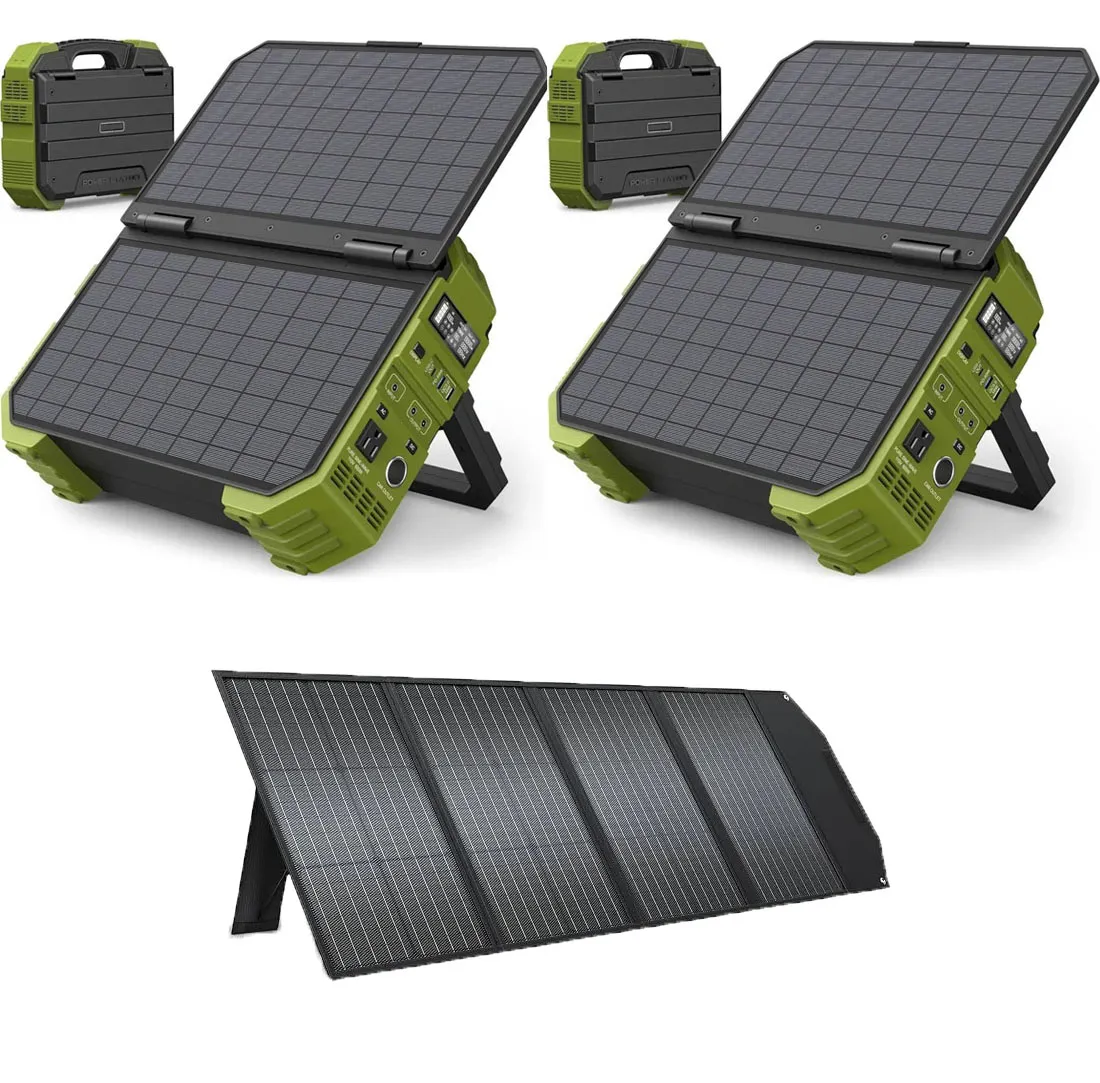 💥Clearance Sale💥Buy 1 Get 1 Free💥Portable Power Station with Built-in Solar Panel